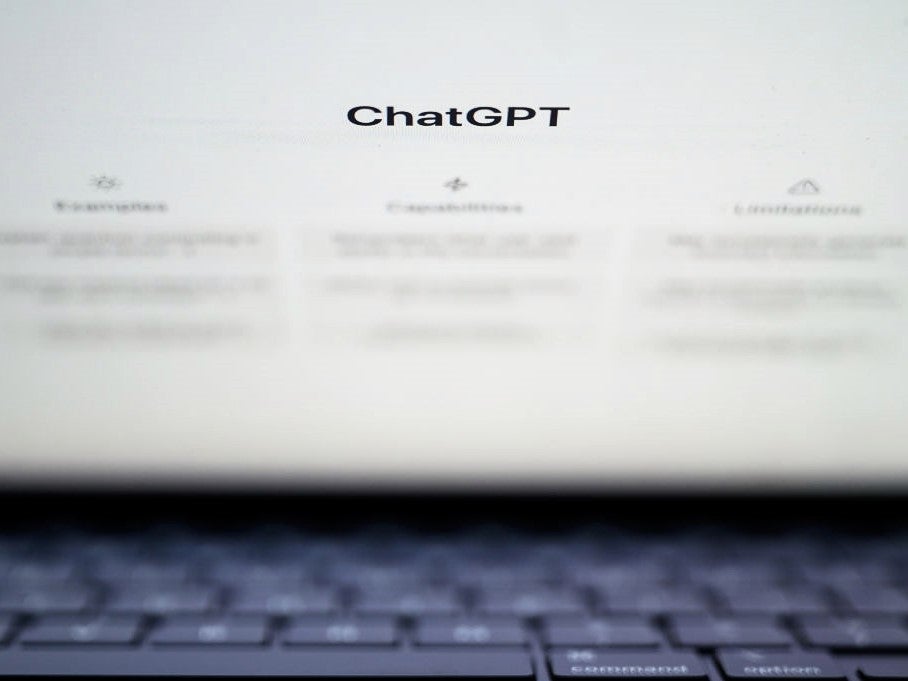 The home page for the ChatGPT app is displayed on a laptop screen on 3 February, 2023 in London, England