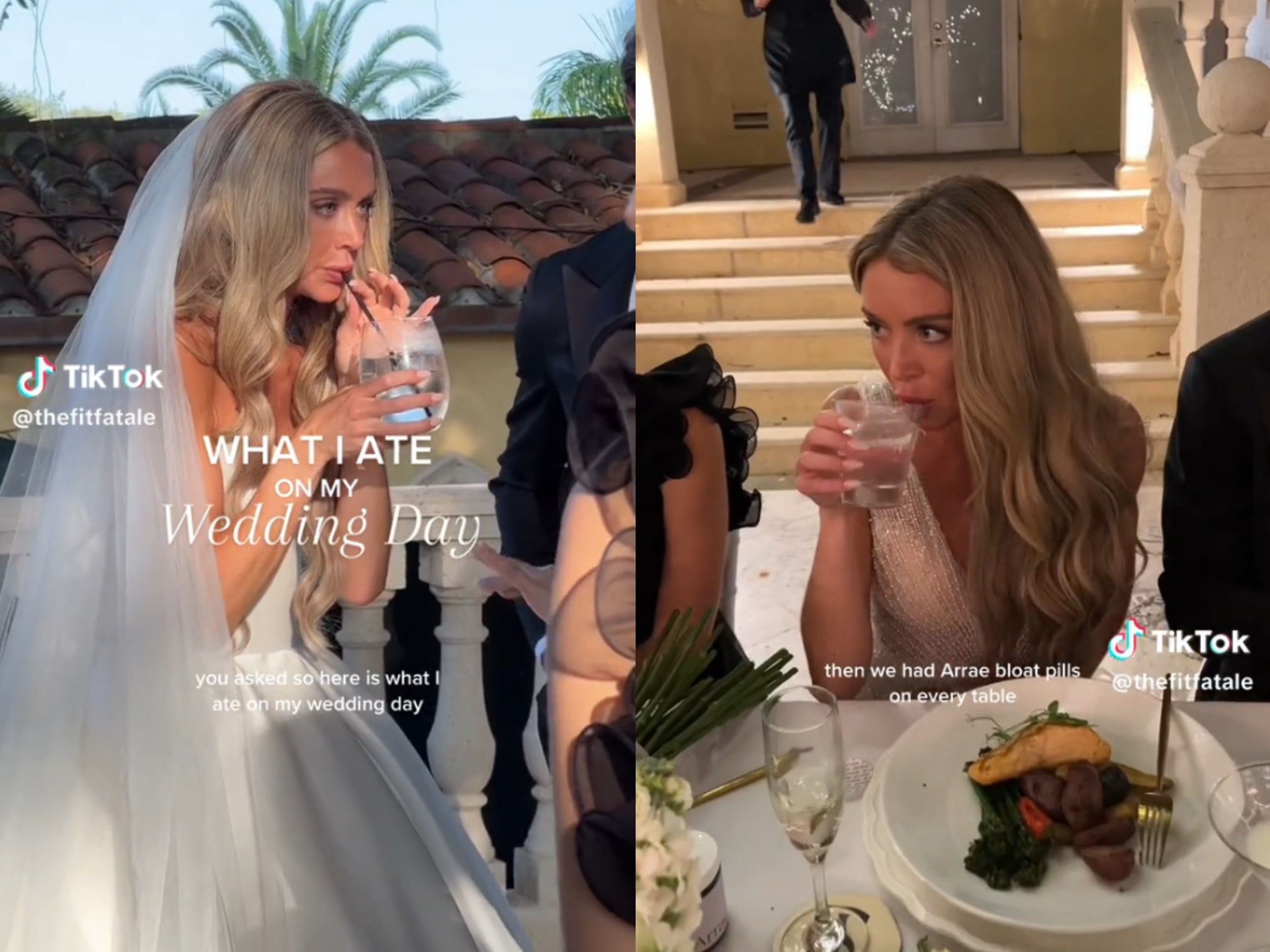 TikTok bride Same Cutler provided her wedding guests with anti-bloat pills