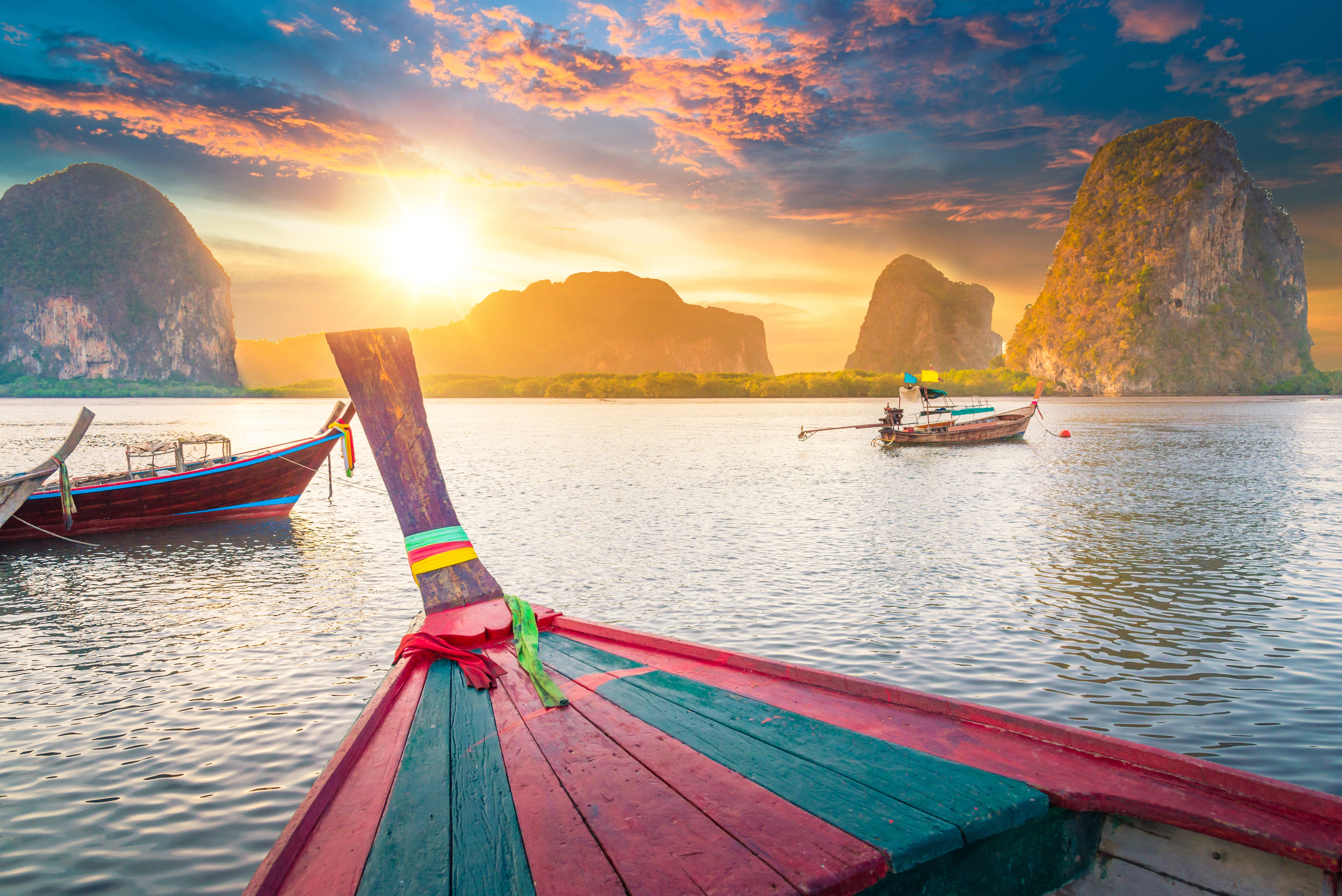 Take a day excursion on a long tail boat in South Thailand