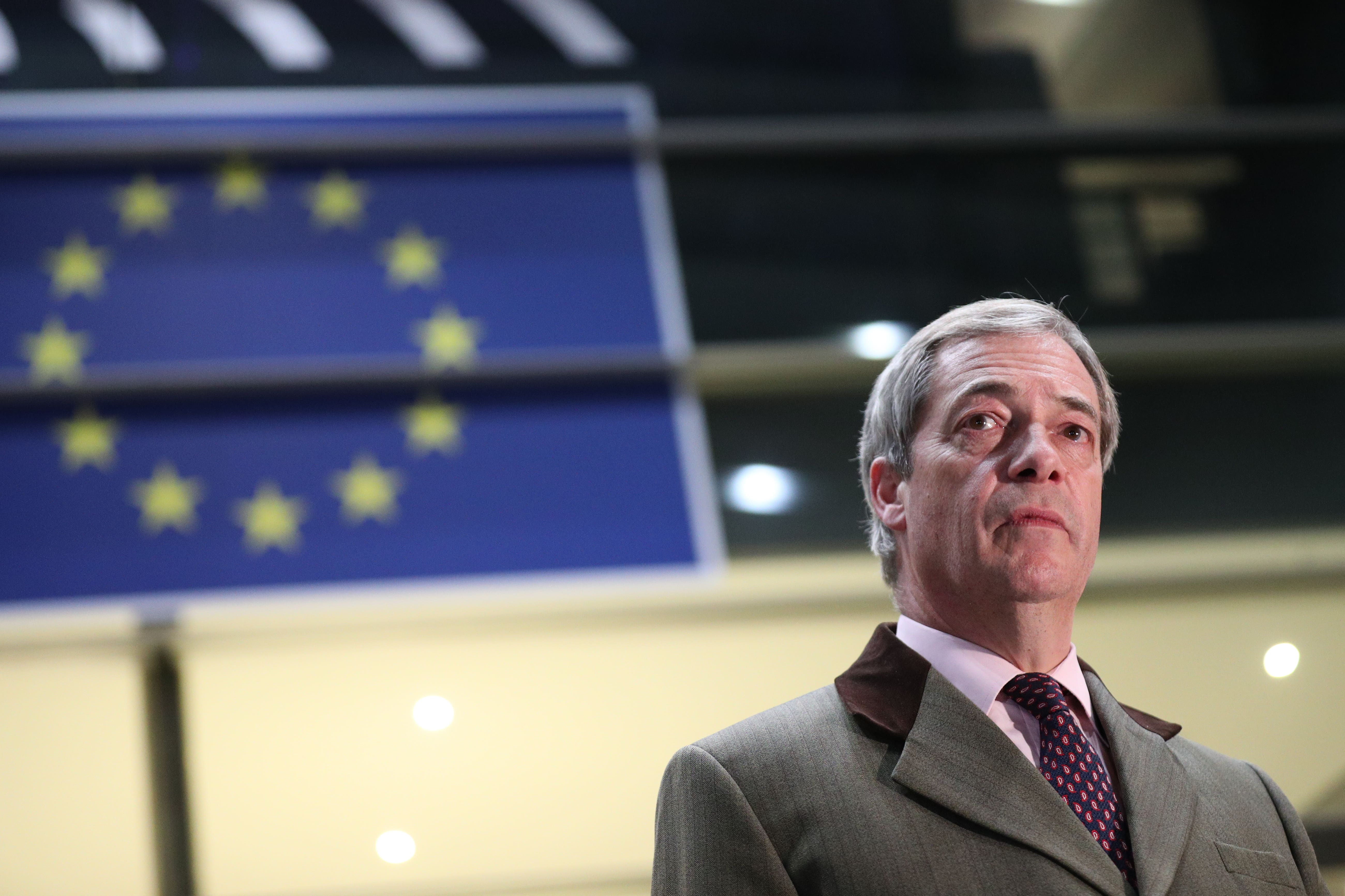 The former Brexit Party leader Nigel Farage claimed he was the victim of over-zealous anti money laundering regulations (Yui Mok/PA)