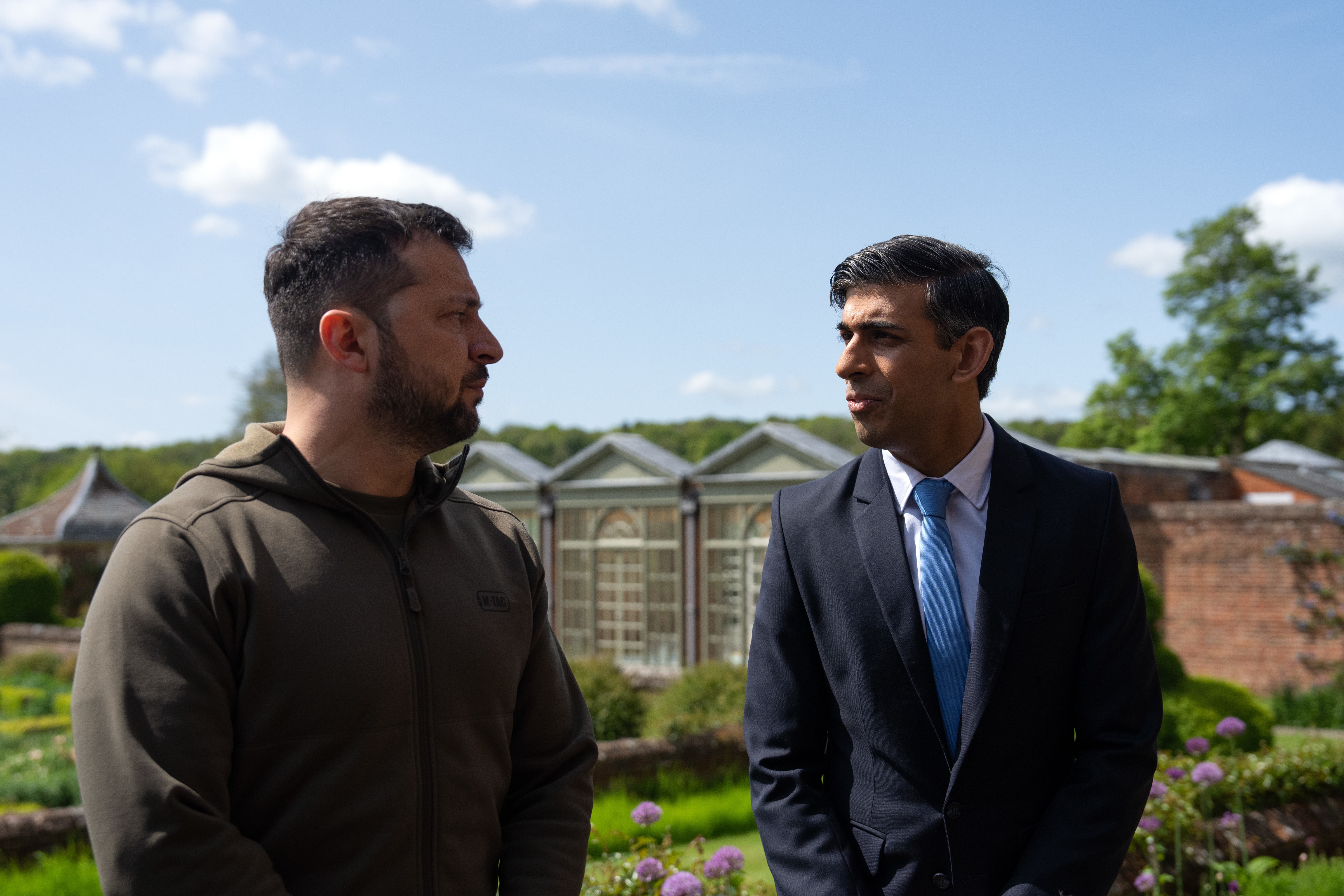 Prime Minister Rishi Sunak meeting Ukrainian President Volodymyr Zelensky at Chequers (Carl Court/PA)