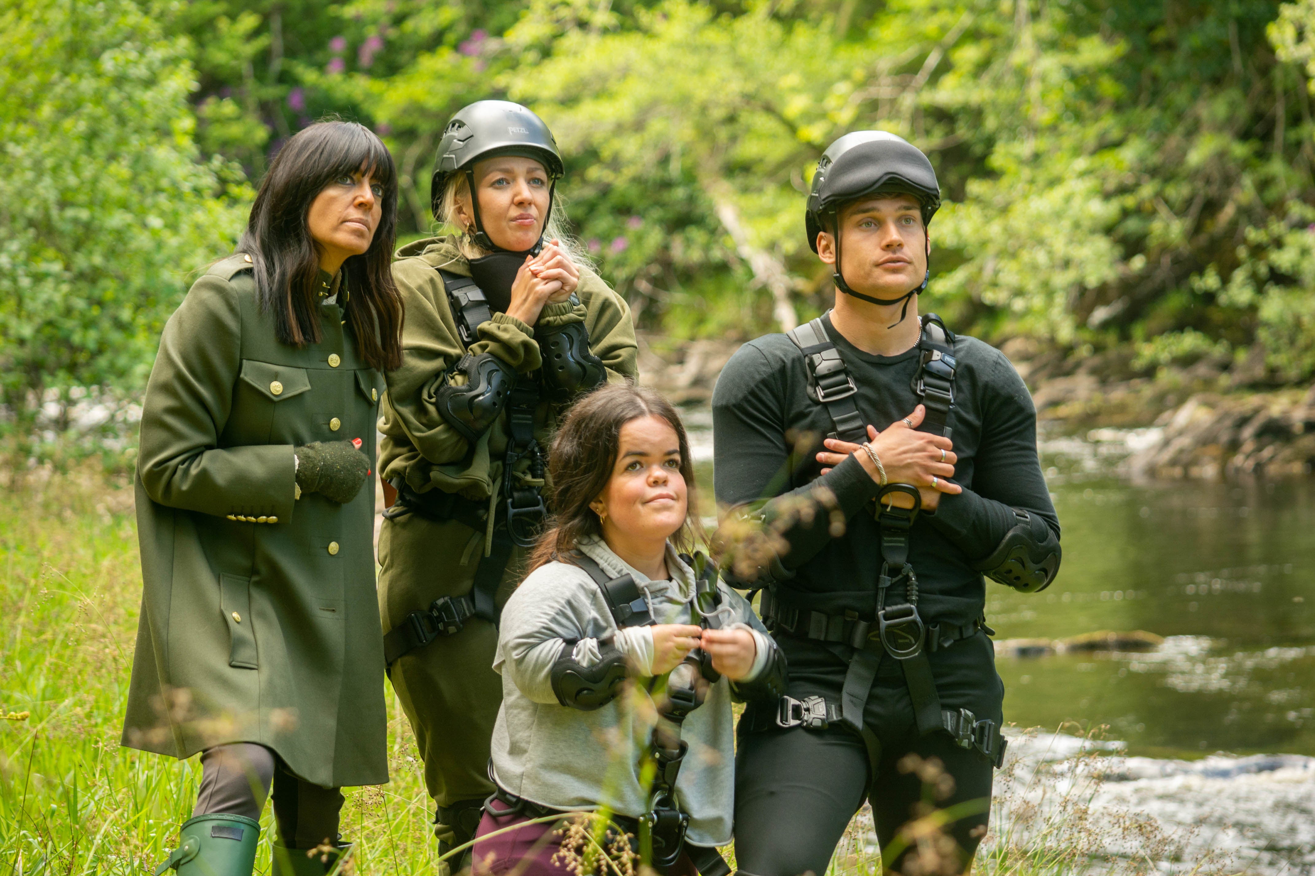 From L-R: Claudia Winkleman with series one contestants Maddy, Meryl and Aaron