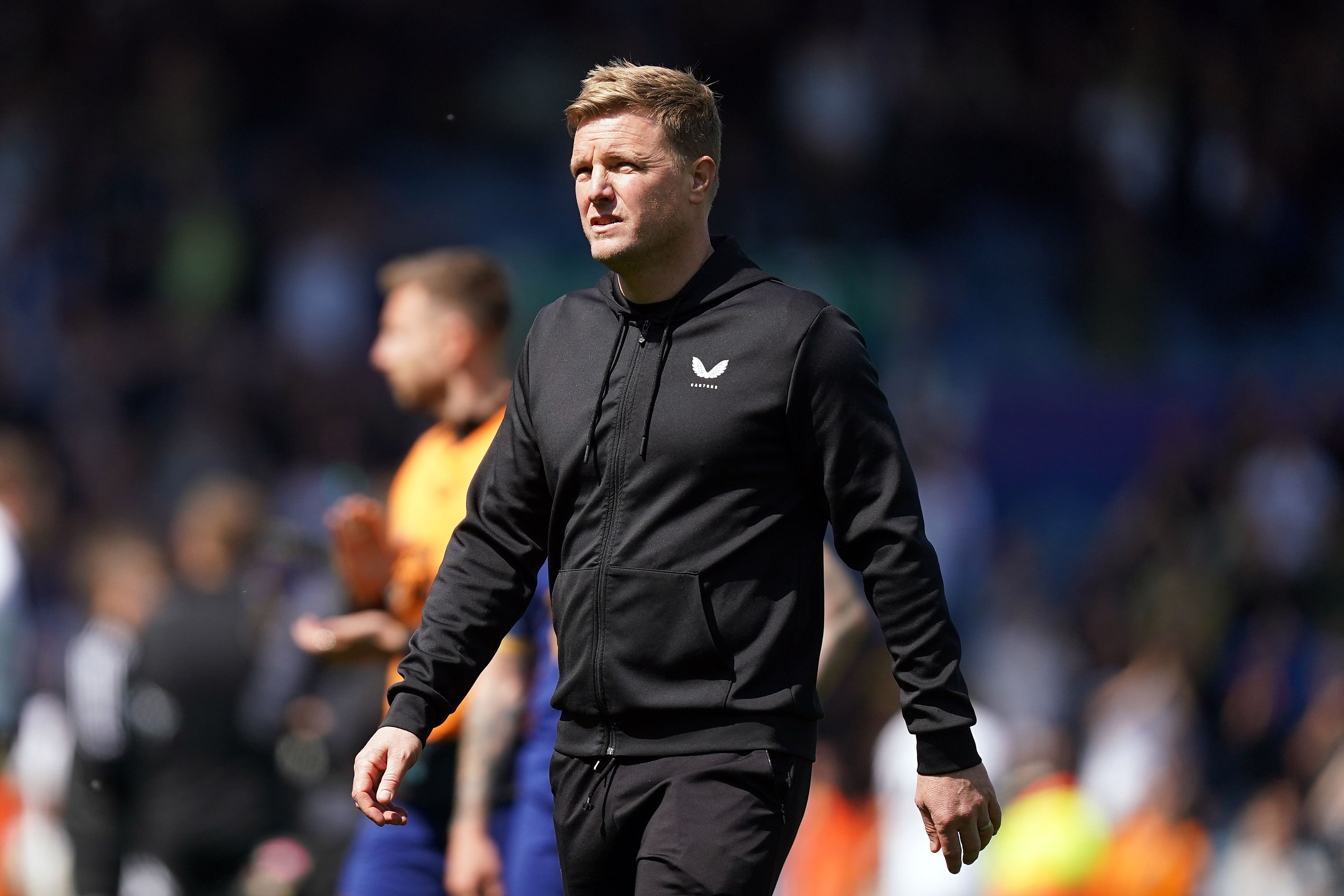 Newcastle head coach Eddie Howe was confronted by an angry spectator at Leeds (Mike Egerton/PA)