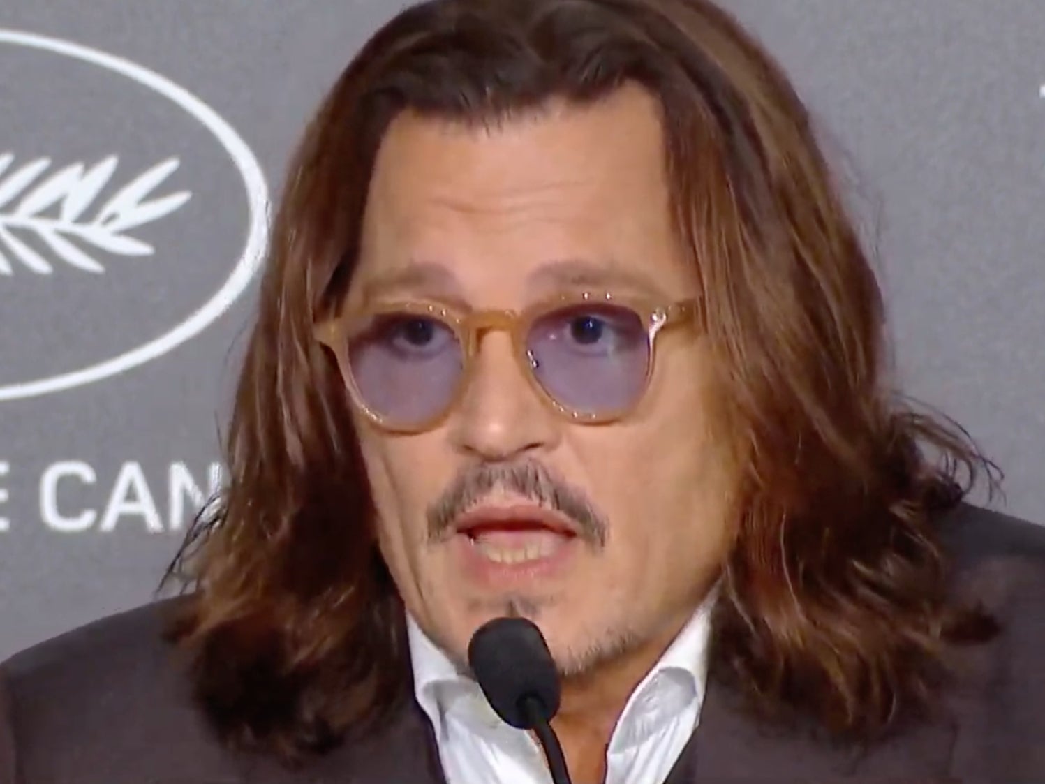 Depp appeared at the press conference on Wednesday