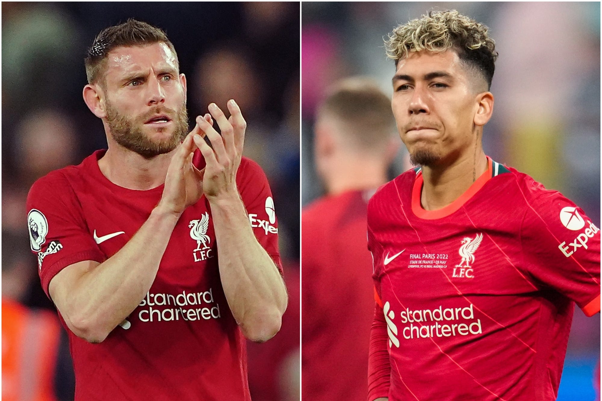 James Milner and Roberto Firmino (PA)