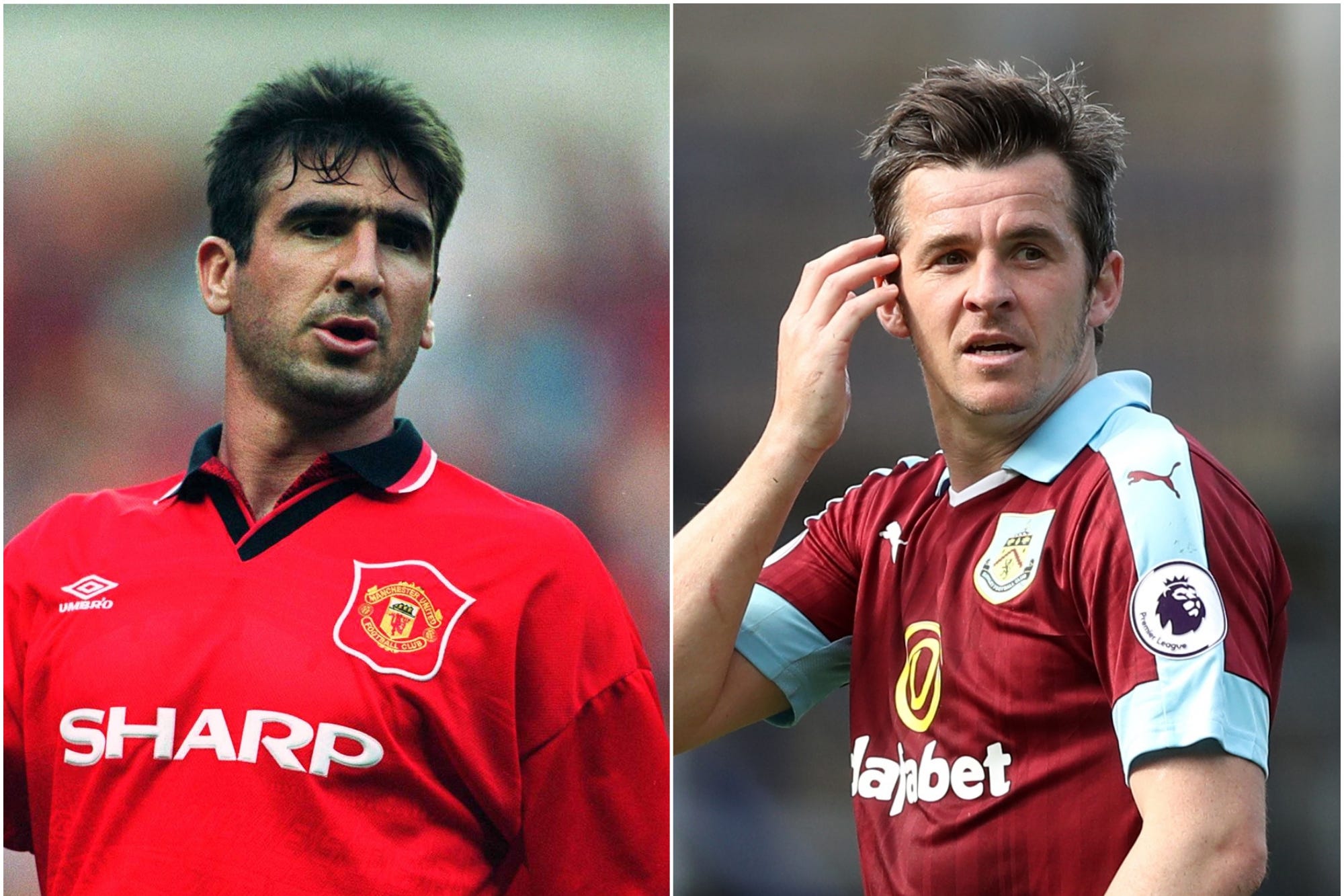 Eric Cantona and Joey Barton (PA)