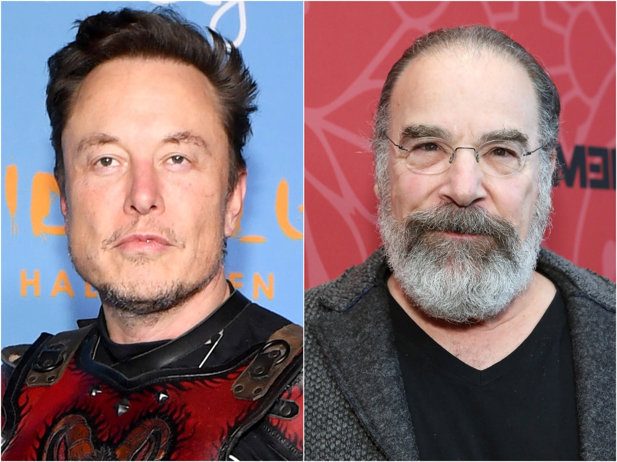 Elon Musk (left) and Mandy Patinkin