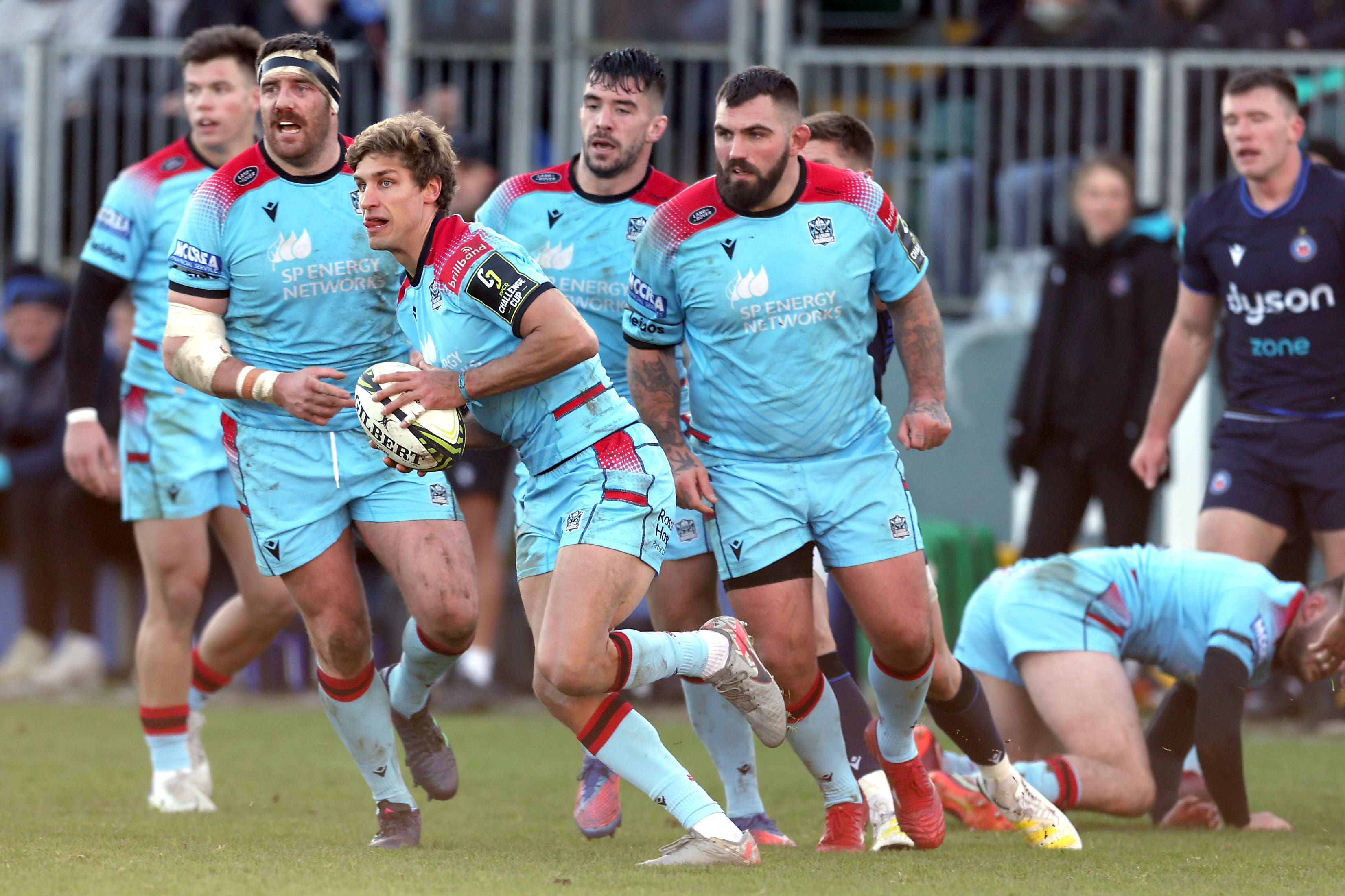 Glasgow Warriors’ Domingo Miotti with the ball during the EPCR Challenge Cup match at The Recreation Ground, Bath. Picture date: Saturday December 10, 2022.