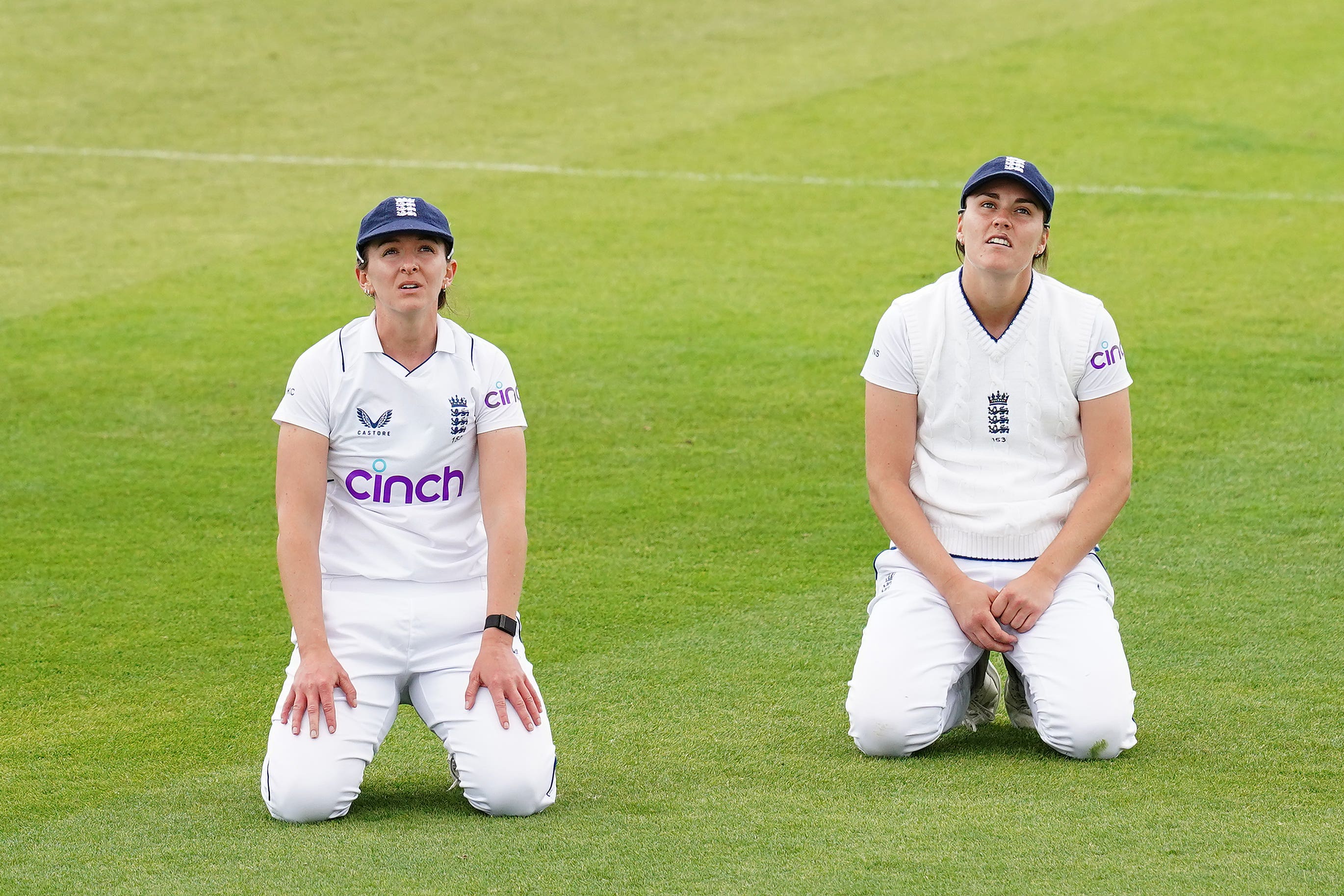 Kate Cross, left, has been struggling to see off a tropical disease (David Davies/PA)