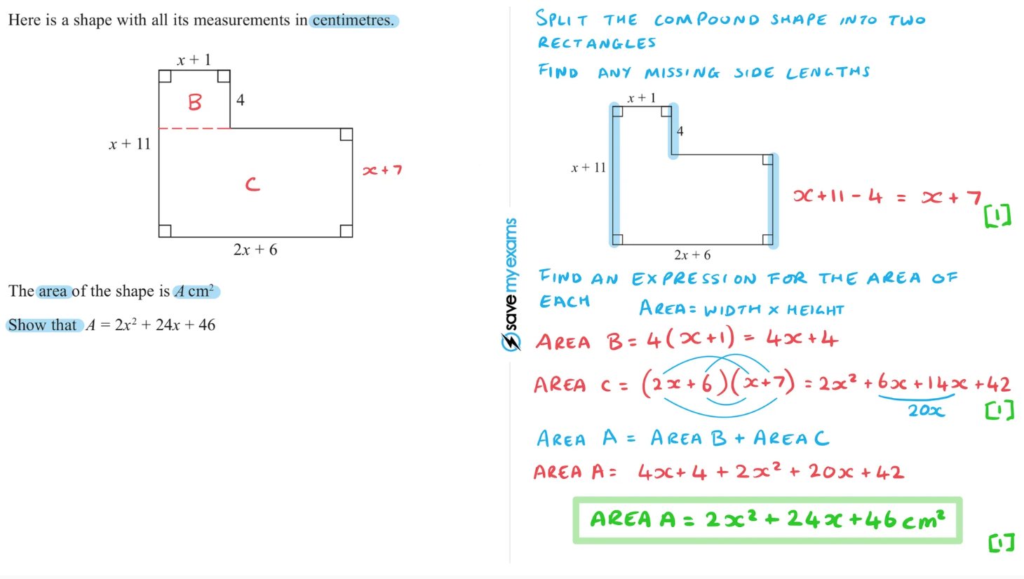 The correct answer and workings out