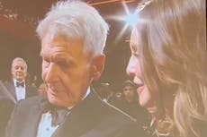 Harrison Ford and Calista Flockhart stumped by seating error at Indiana Jones premiere