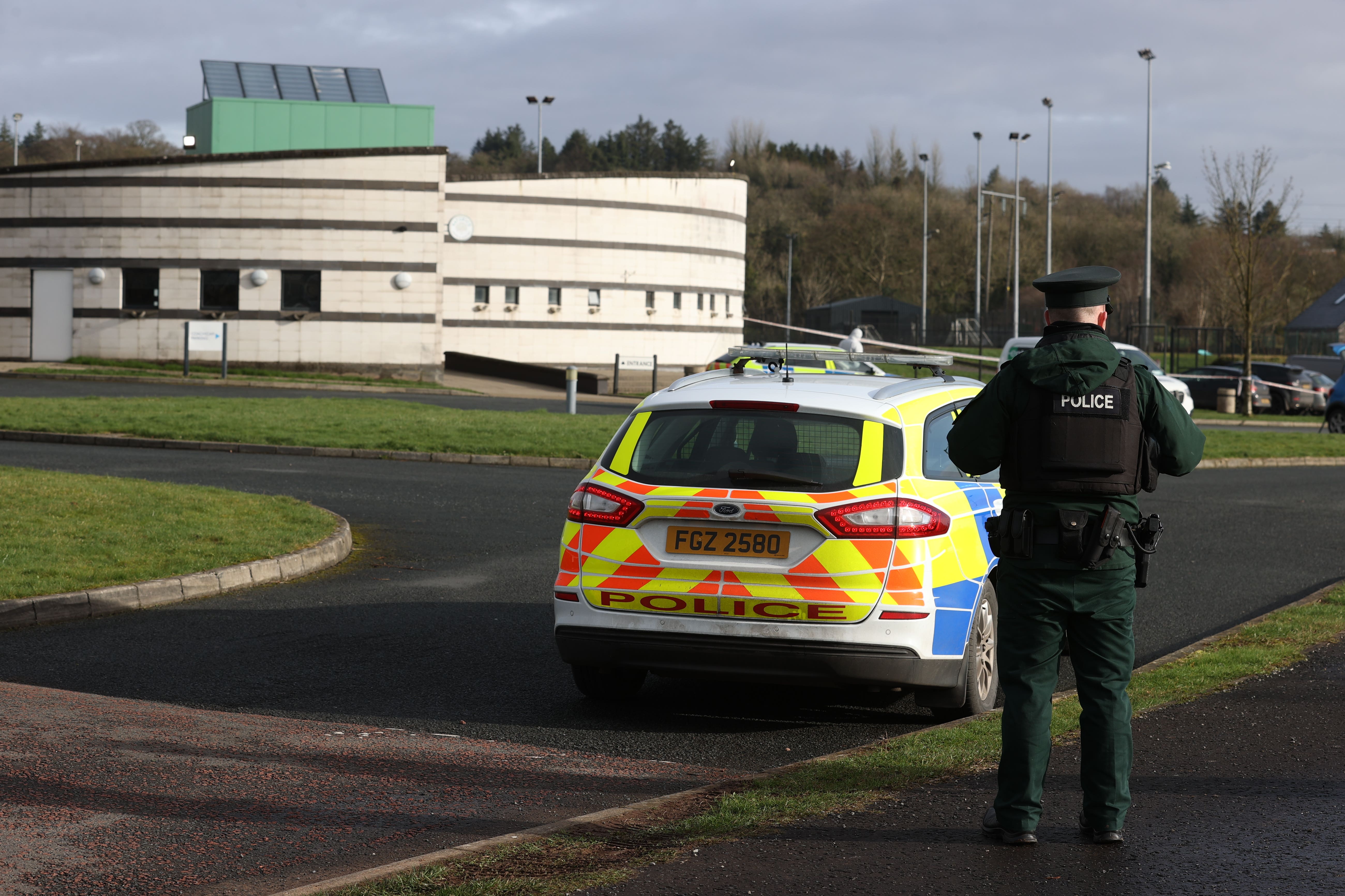 Detective Chief Inspector John Caldwell was shot near the sports complex in the Killyclogher Road area of Omagh (PA)