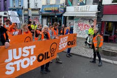 Angry passer-by shoves Just Stop Oil activist on to ground in central London