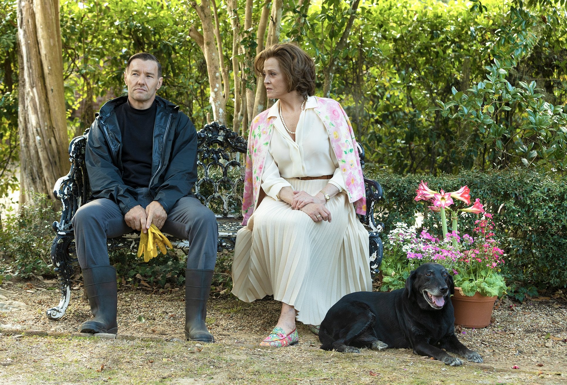 Joel Edgerton and Sigourney Weaver in ‘Master Gardener’