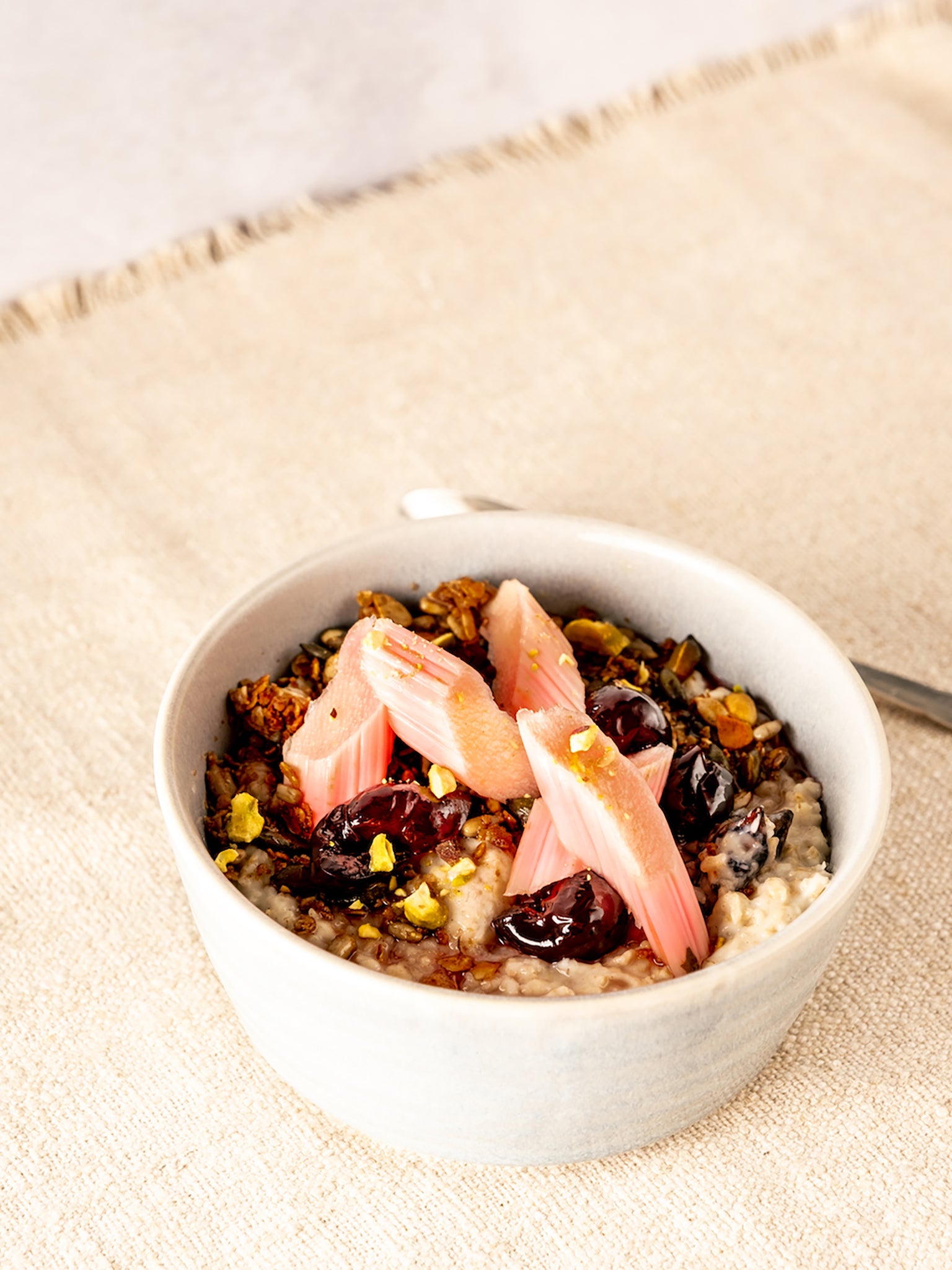 Adding rhubarb to porridge is a delicious way to enjoy the spring vegetable for breakfast