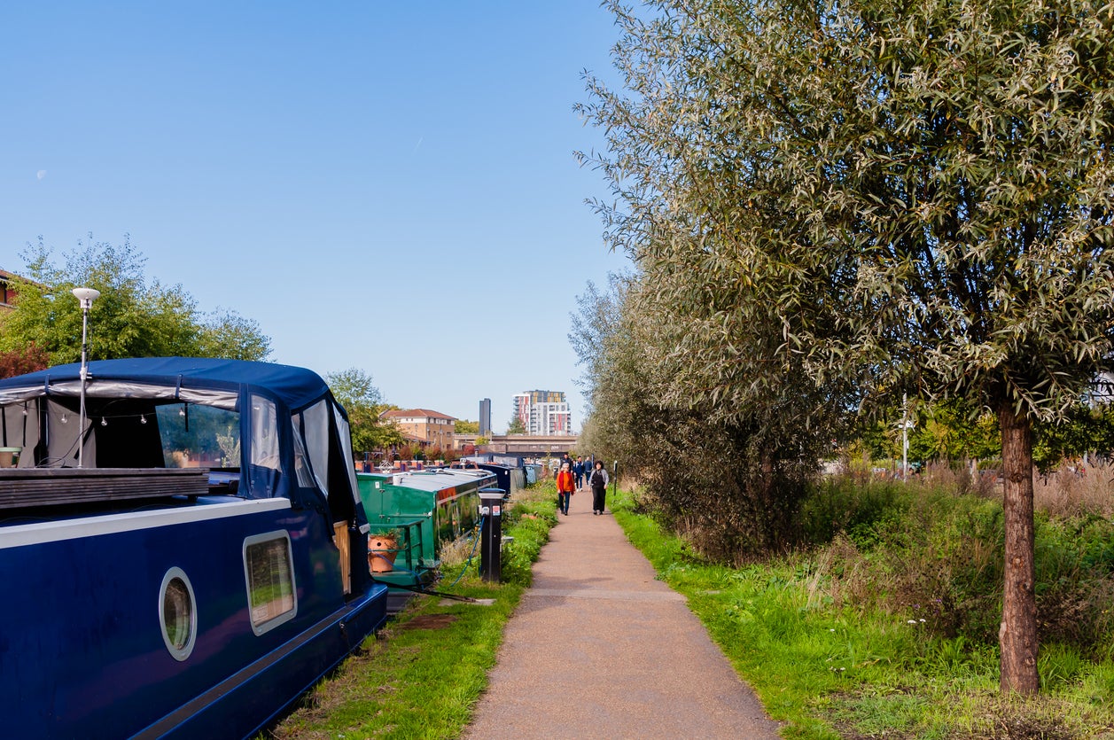 A canal towpath in London, similar to the one where the incident took place