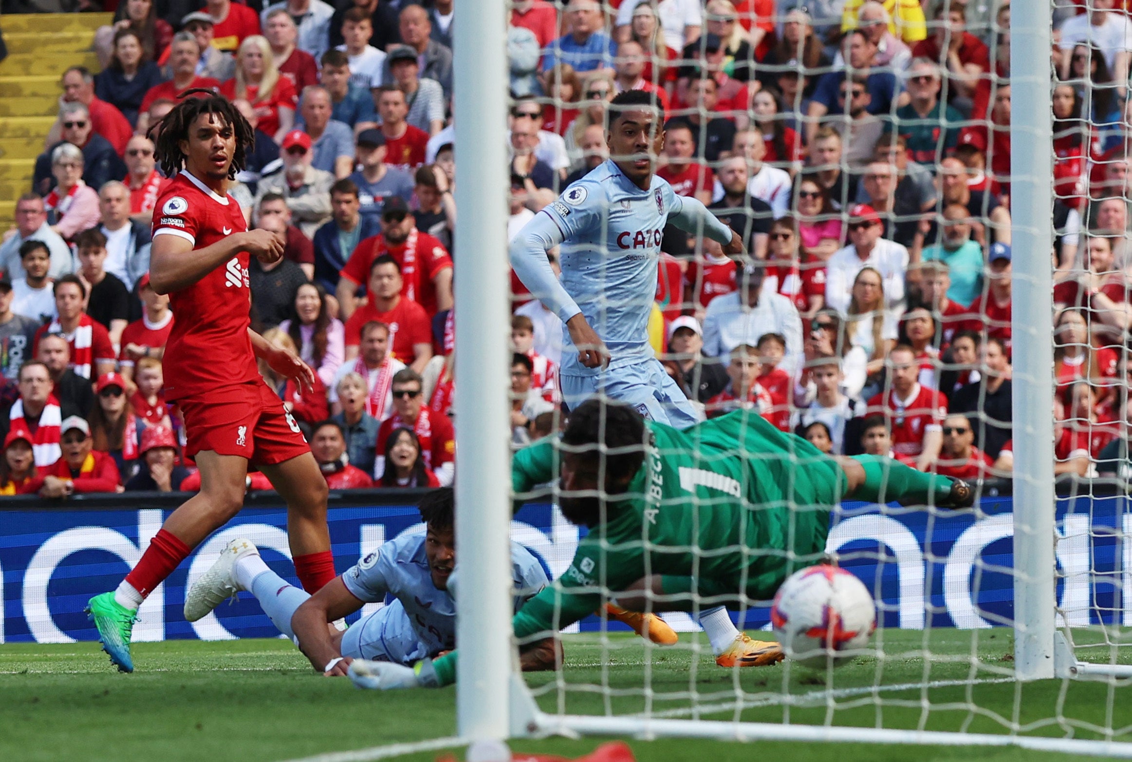 Jacob Ramsey puts Aston Villa in front at Anfield