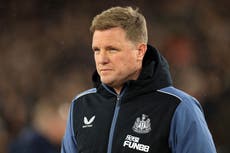 Eddie Howe won’t ‘relax on a beach’ if Newcastle qualify for Champions League