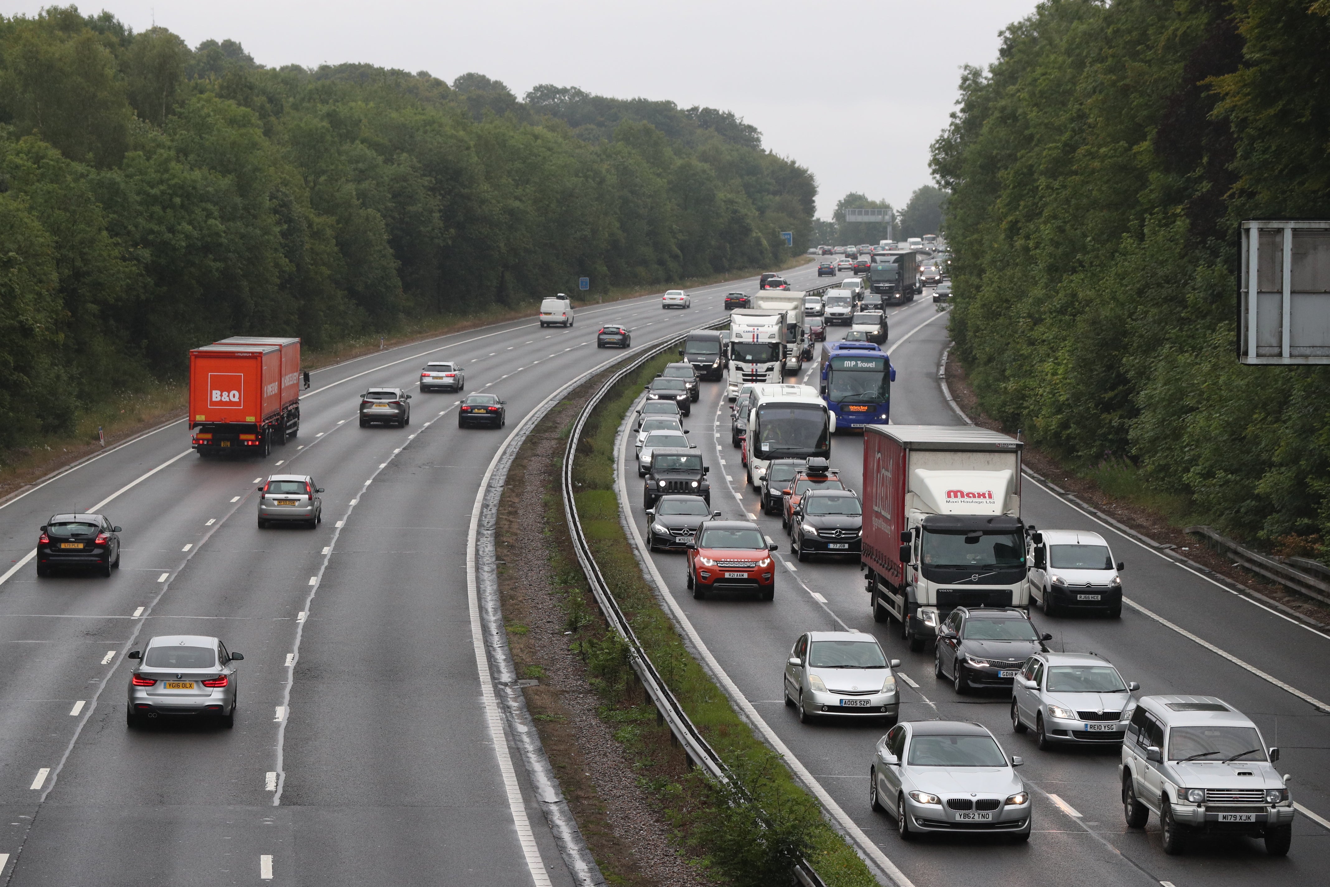 Police said the vehicle left M40 at speed and landed in a ditch