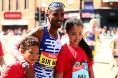 Mo Farah reacts to placing eighth in penultimate race of his career