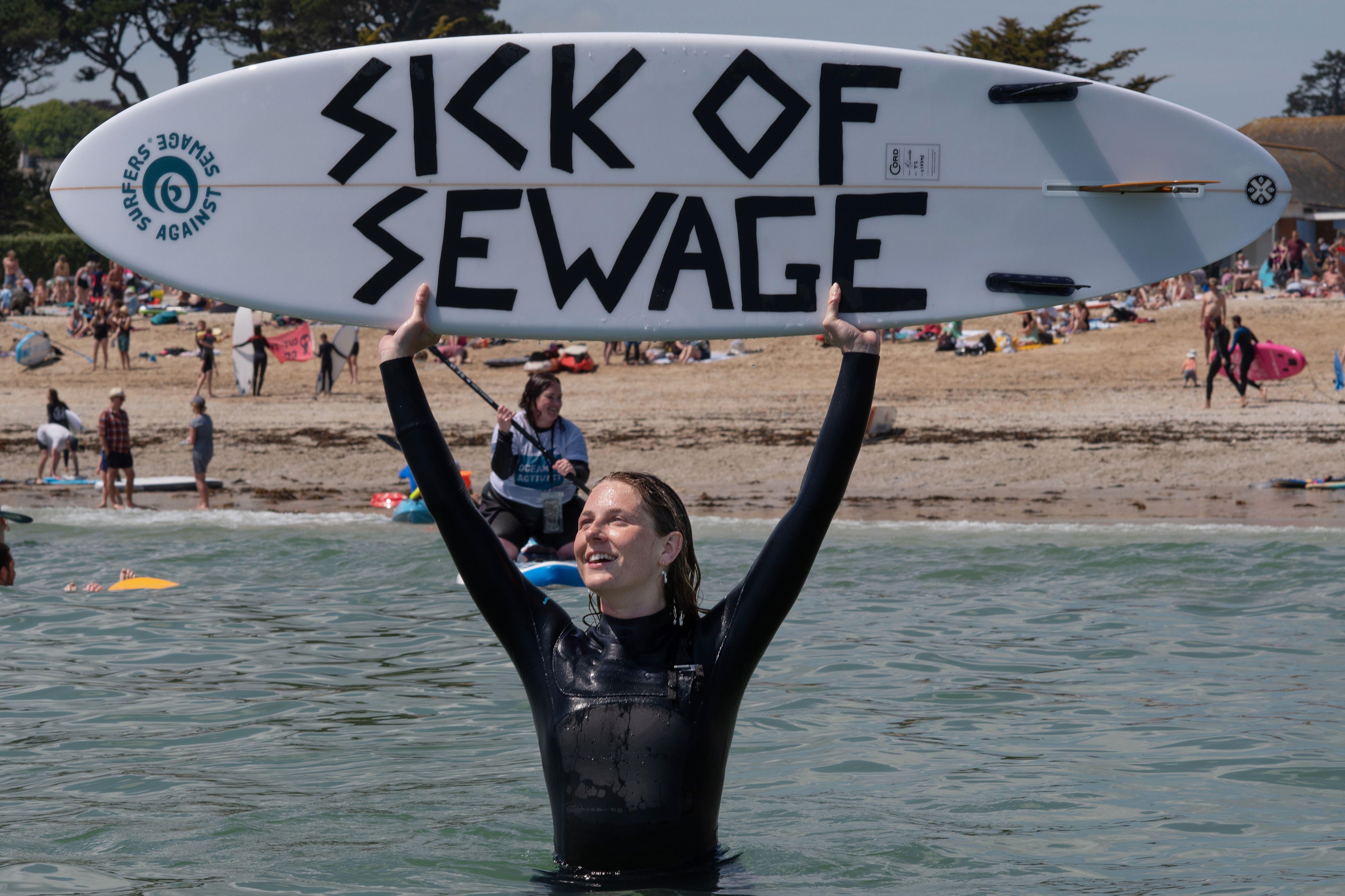 Surfers Against Sewage protest (Emily Whitfield-Wicks/PA)