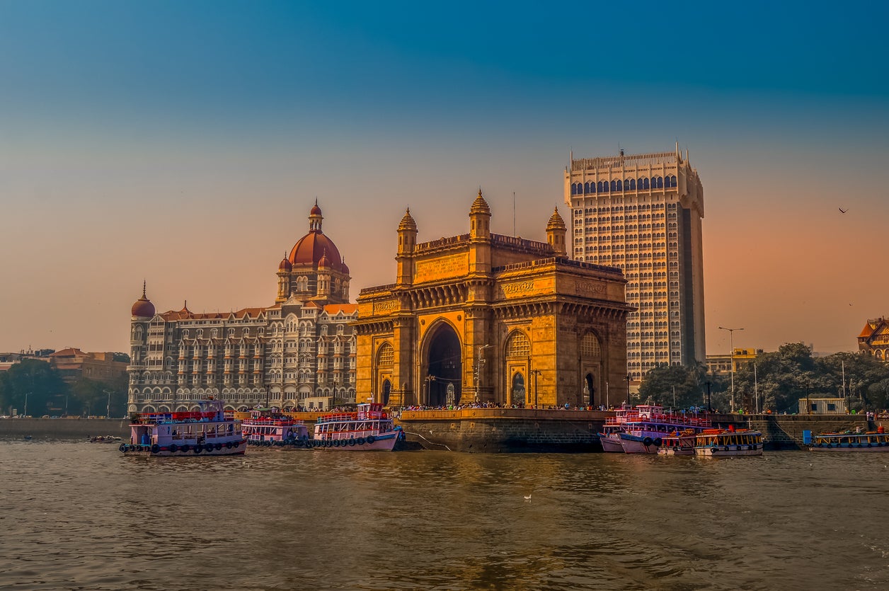 The Gateway of India and a view of Mumbai Harbour