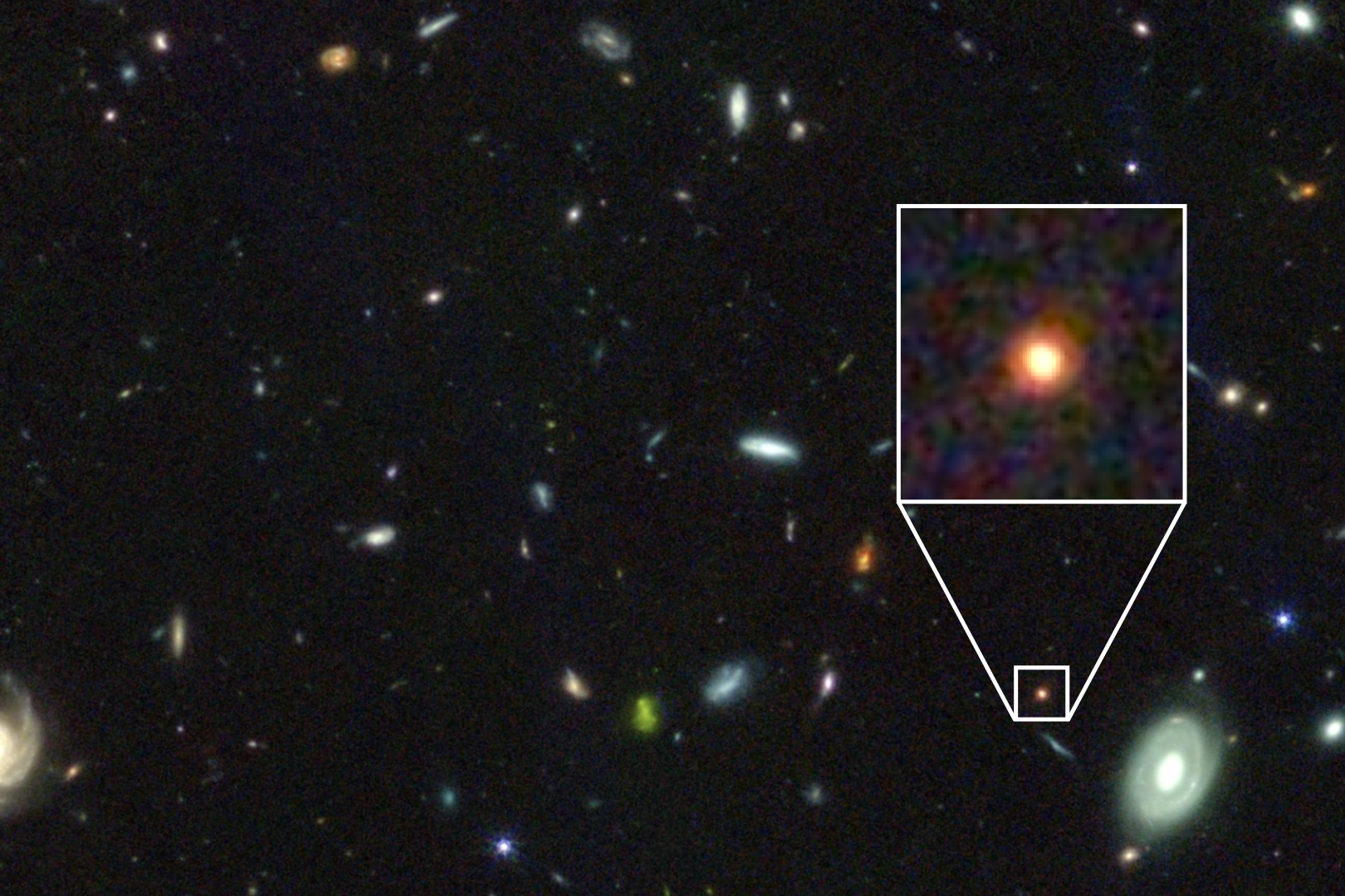 The most powerful space telescope ever built has identified an ancient star-studded galaxy (G Brammer/C Williams/A Carnall/University of Edinburgh)