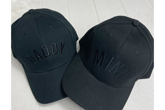 My Rocking Kids daddy and mini tonal embroidered caps