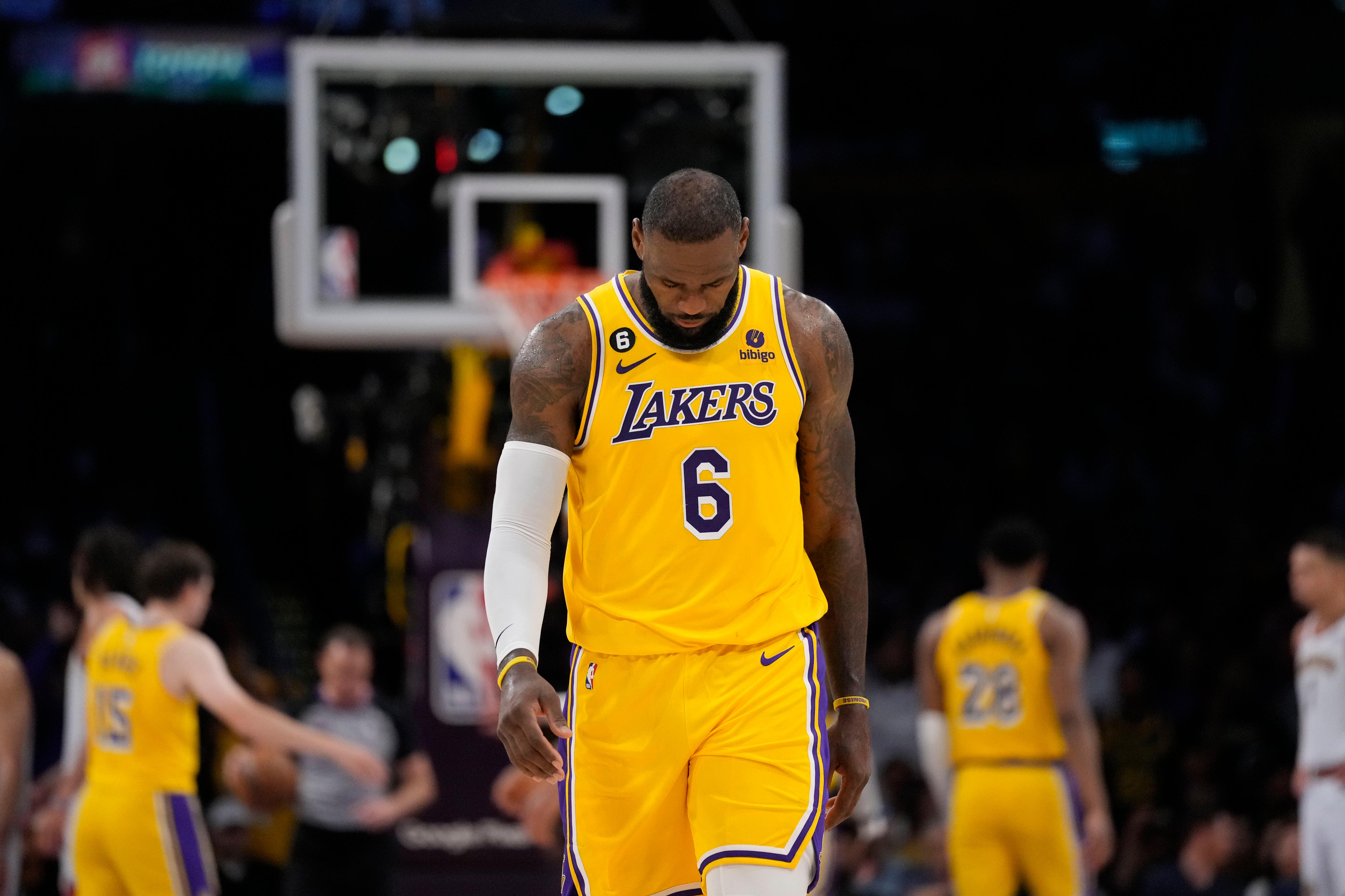 LeBron James suffered defeat against the Denver Nuggets (Ashley Landis/AP)