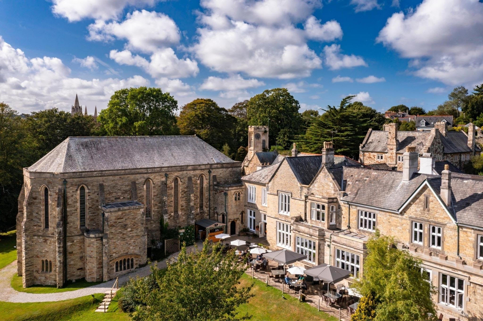 The Alverton is a Grade II-listed building with groomed gardens