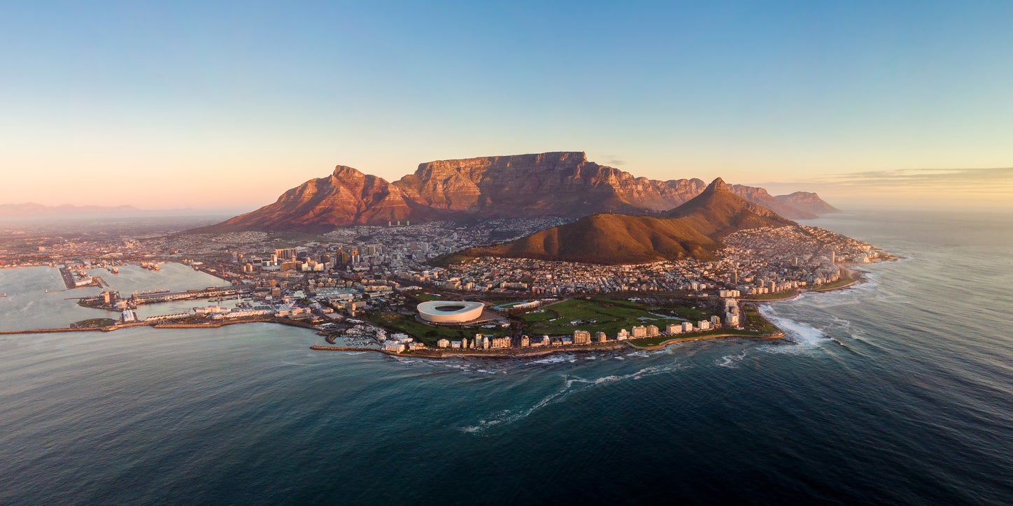 A panoramic aerial view of the city