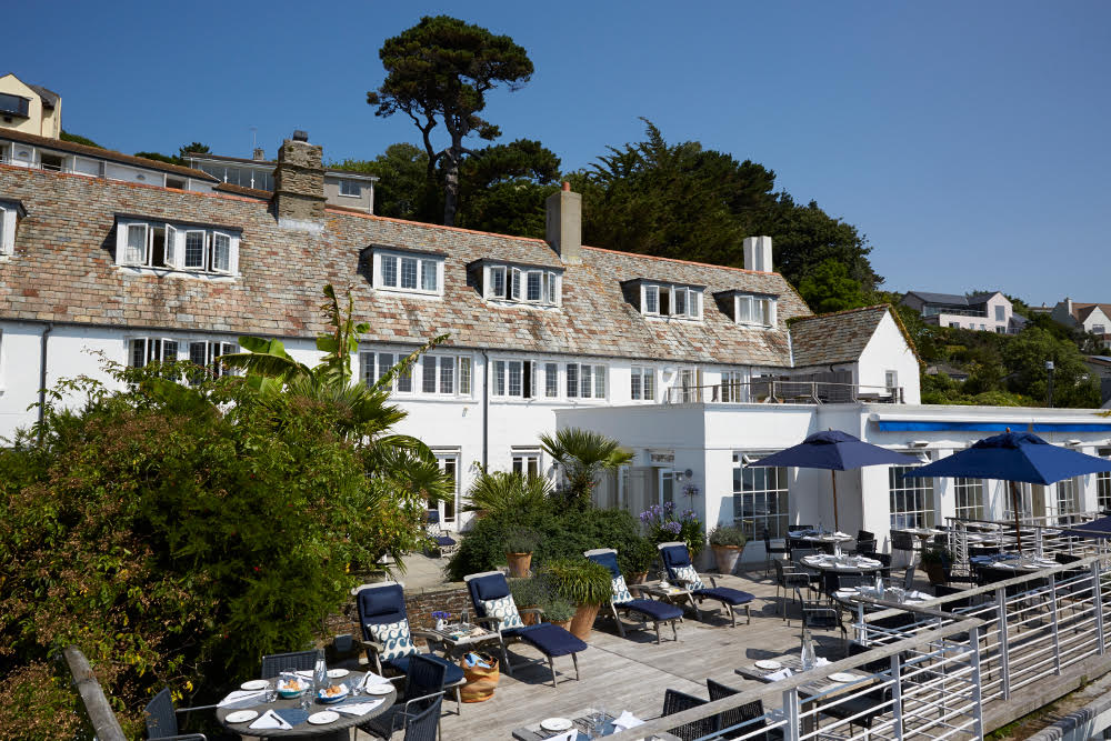 Hotel Tresanton has a buzzy outdoor beach bar