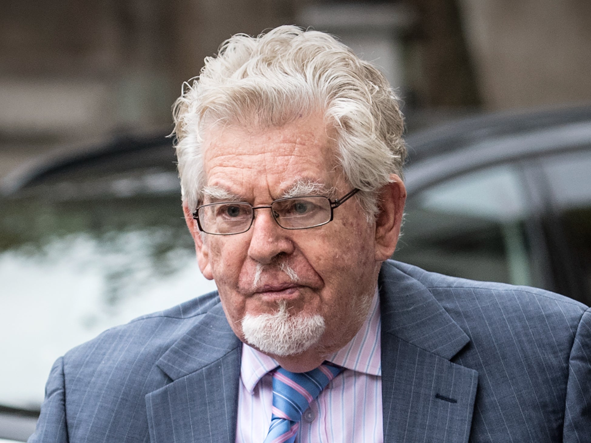 Rolf Harris arriving at court in 2017