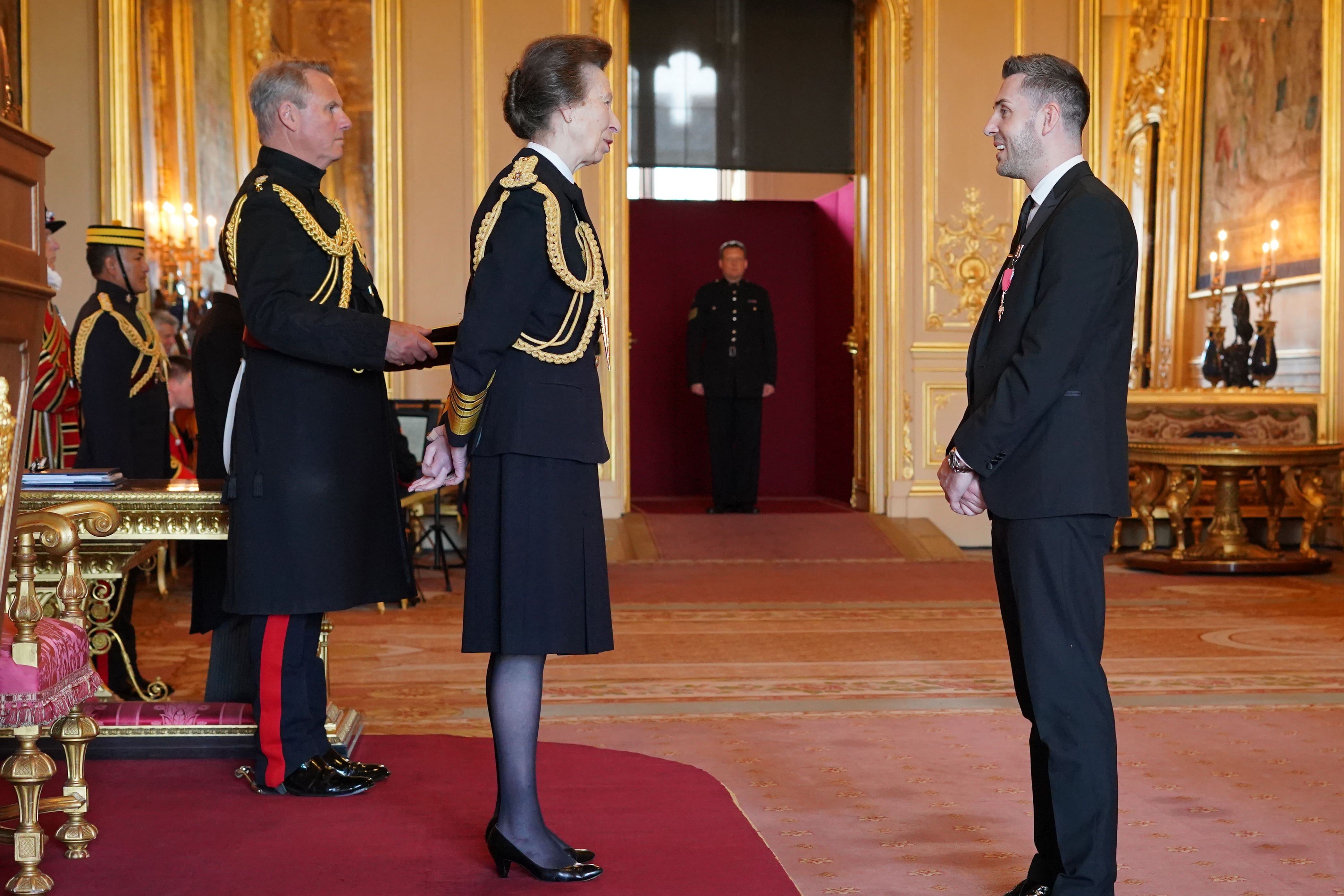 Mark Selby is made an MBE by the Princess Royal (Jonathan Brady/PA)