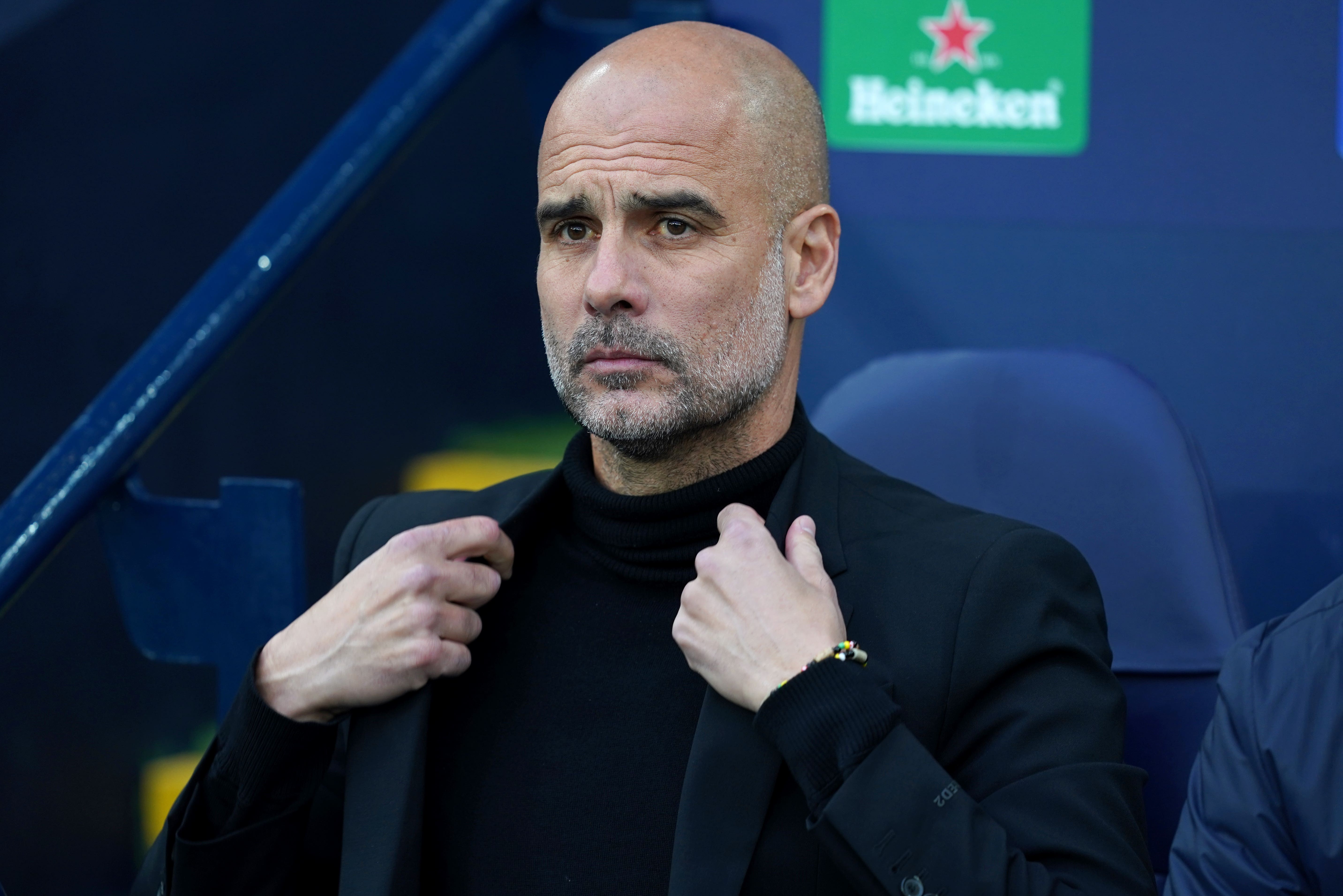 Manchester City manager Pep Guardiola still has two trophies to aim for (Martin Rickett/PA)