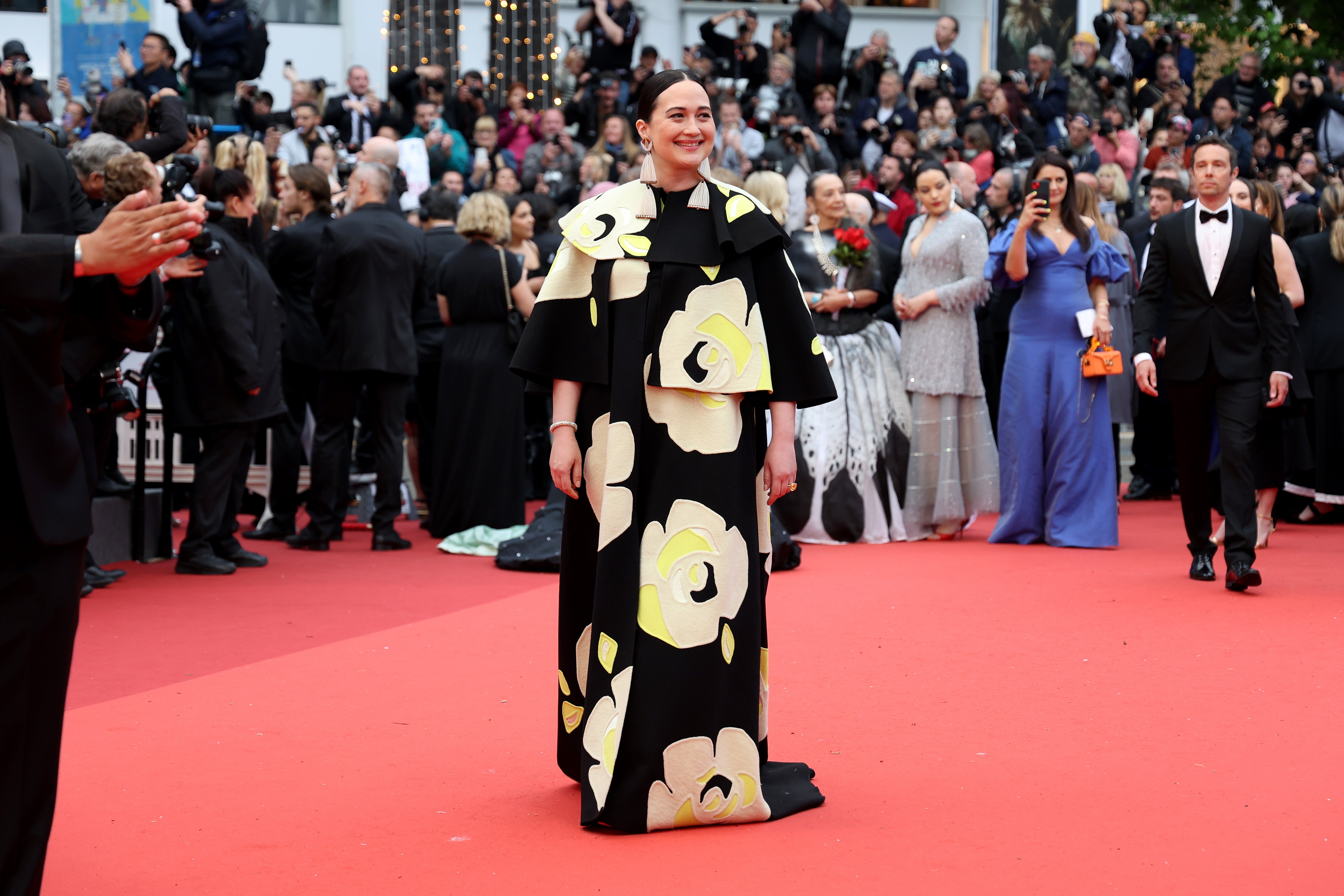 Lily Gladstone attends the "Killers Of The Flower Moon" red carpet during the 76th annual Cannes film festival at Palais des Festivals on May 20, 2023