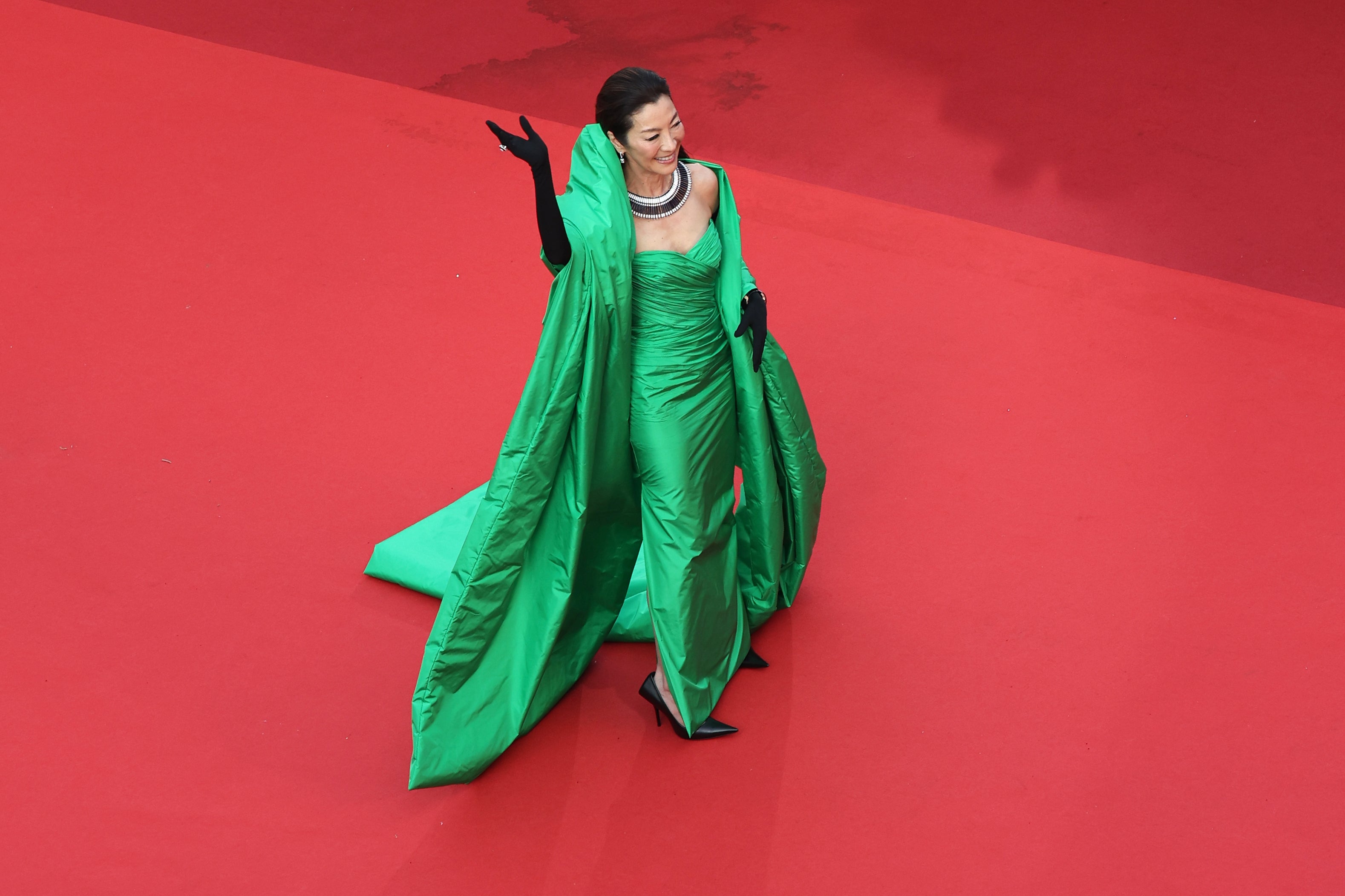 Michelle Yeoh attends the "Firebrand (Le Jeu De La Reine)" red carpet during the 76th annual Cannes film festival at Palais des Festivals on May 21, 2023