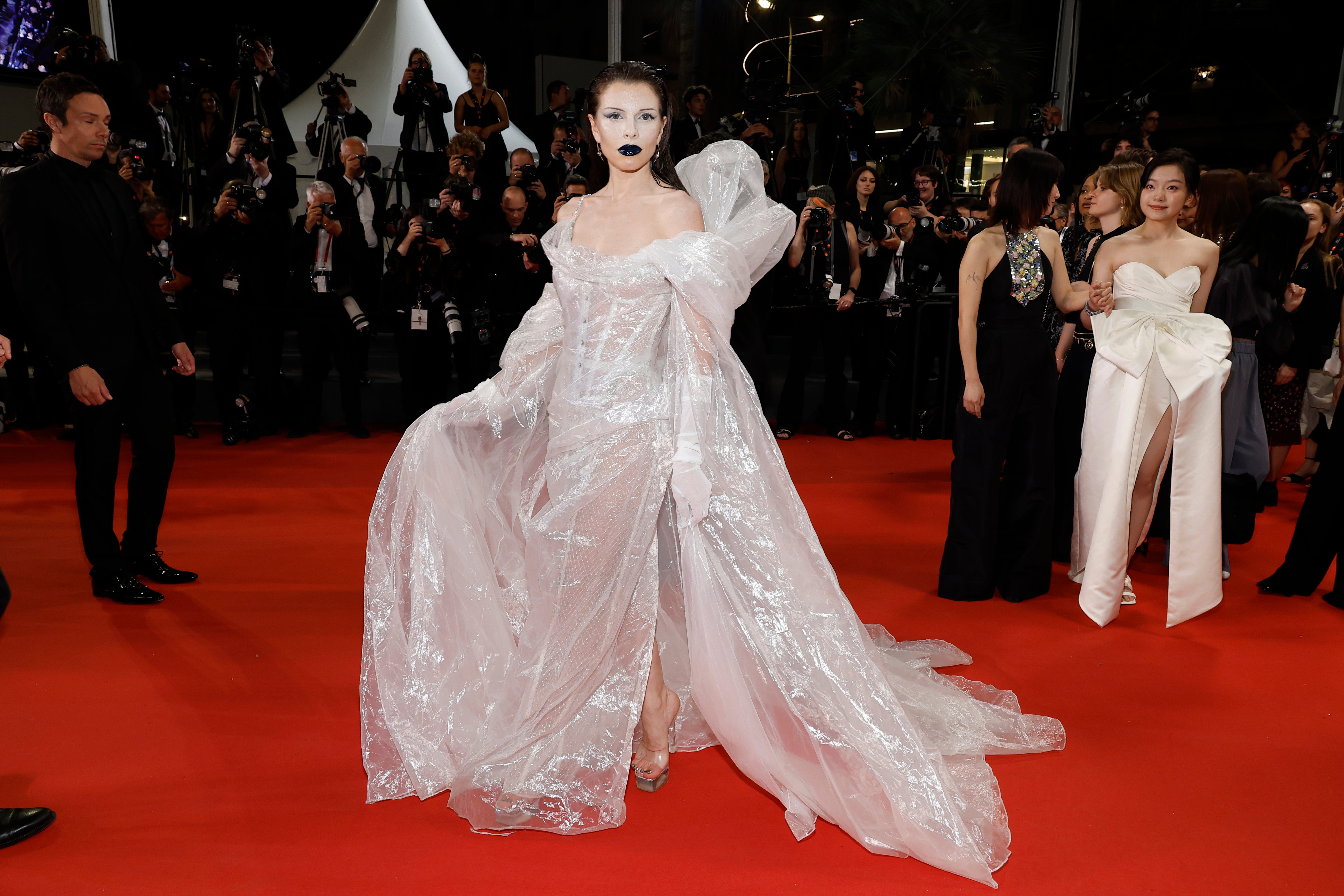 Julia Fox attends the "The Idol" red carpet during the 76th annual Cannes film festival at Palais des Festivals on May 22, 2023