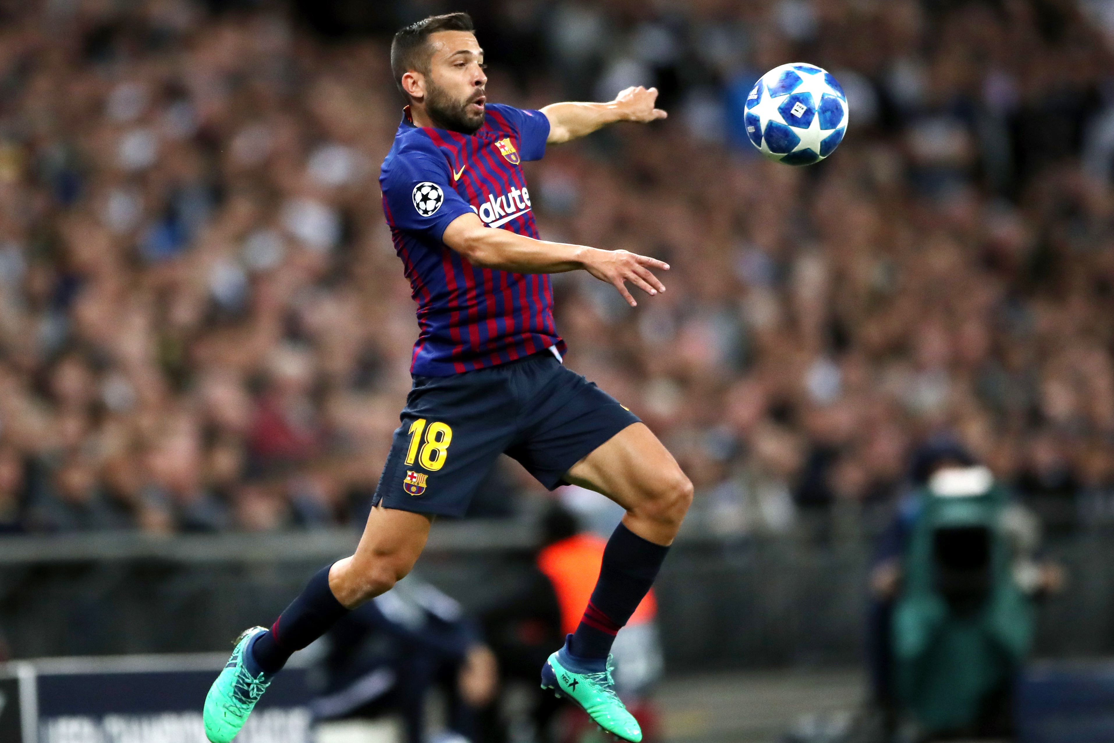 Jordi Alba will leave Barcelona at the end of the season (Nick Potts/PA)