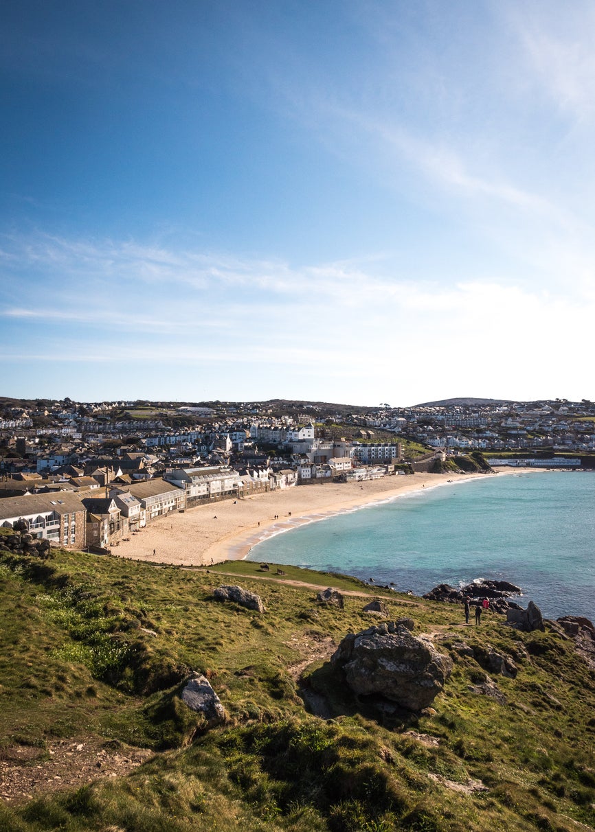 The Tate St Ives sits above Porthmeor Beach