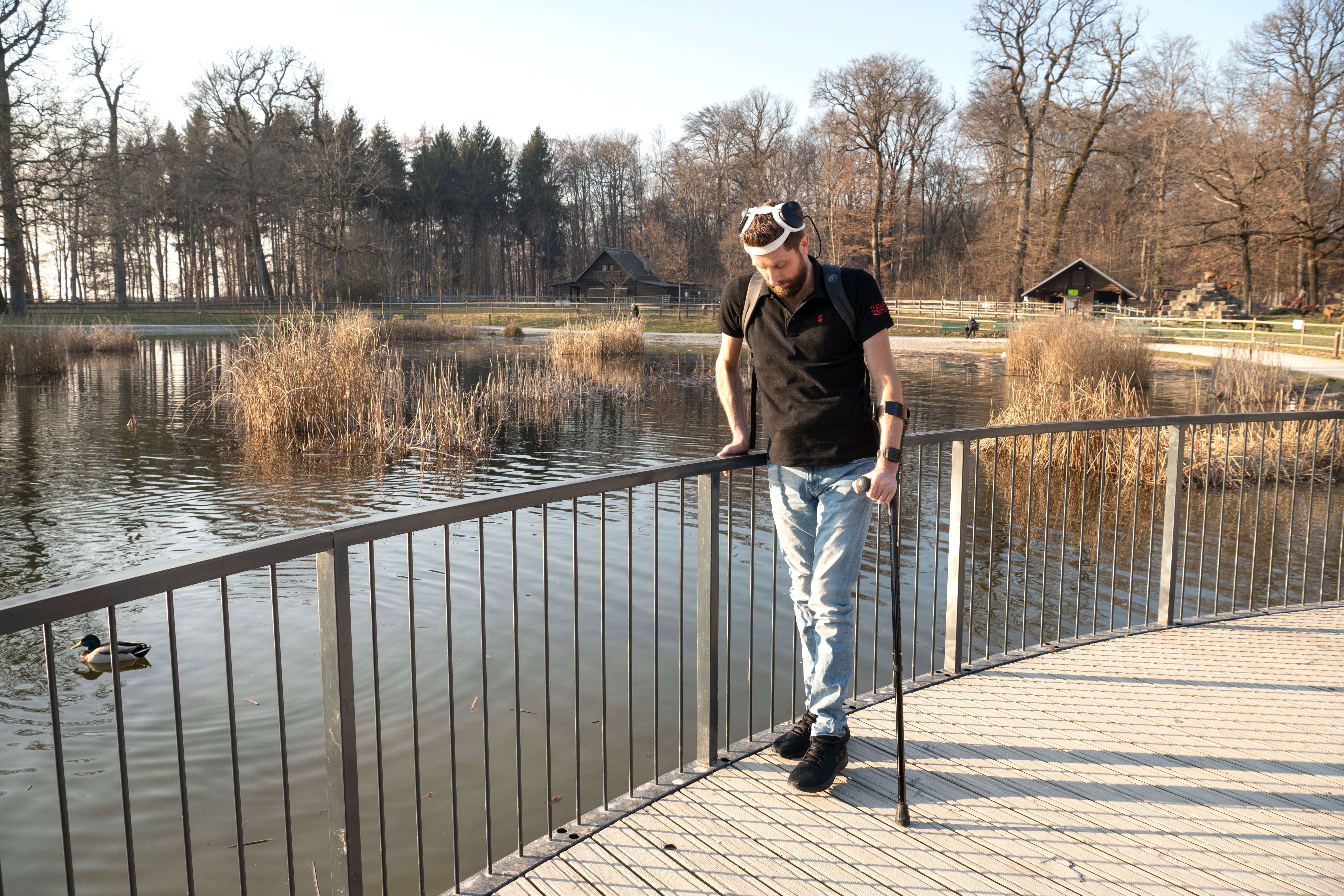 Gert-Jan Oskam was paralysed following a bicycle accident 12 years ago (Gilles Weber/CHUV/EPFL)