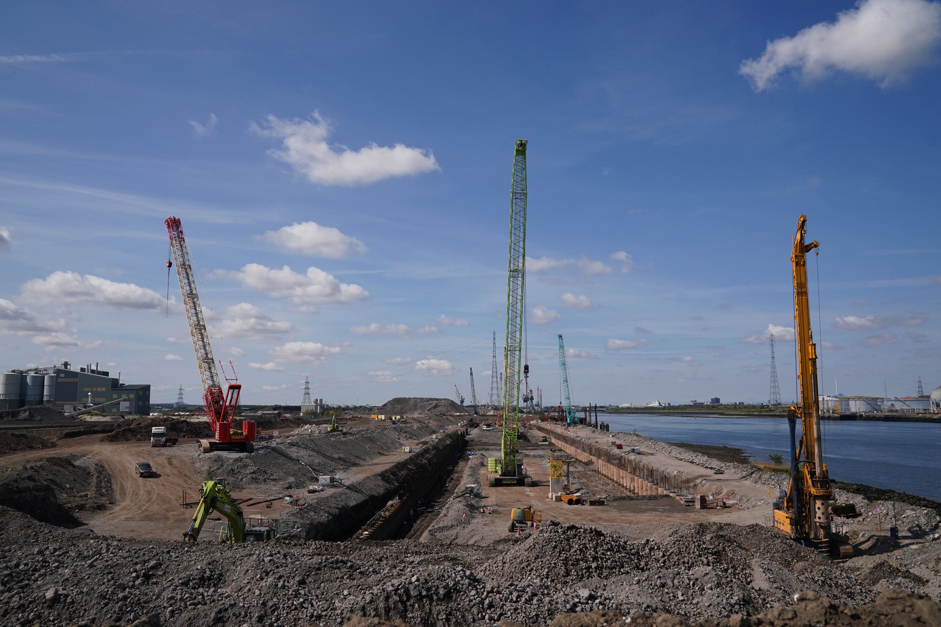 A view of the construction site at the freeport in July 2022 (PA)