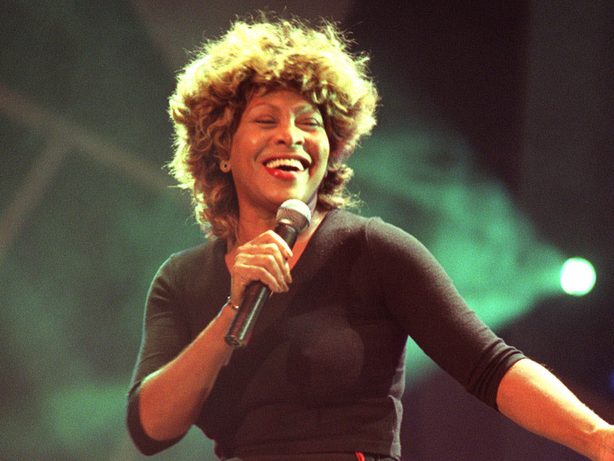 Singer Tina Turner performs during rehearsals at London's Royal Albert Hall, ahead of the MOBO (Music Of Black Origin) Awards