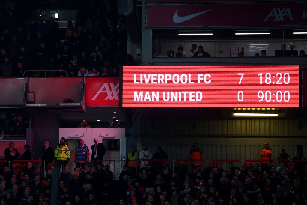 Anfield staged Liverpool’s biggest-ever win against Manchester United