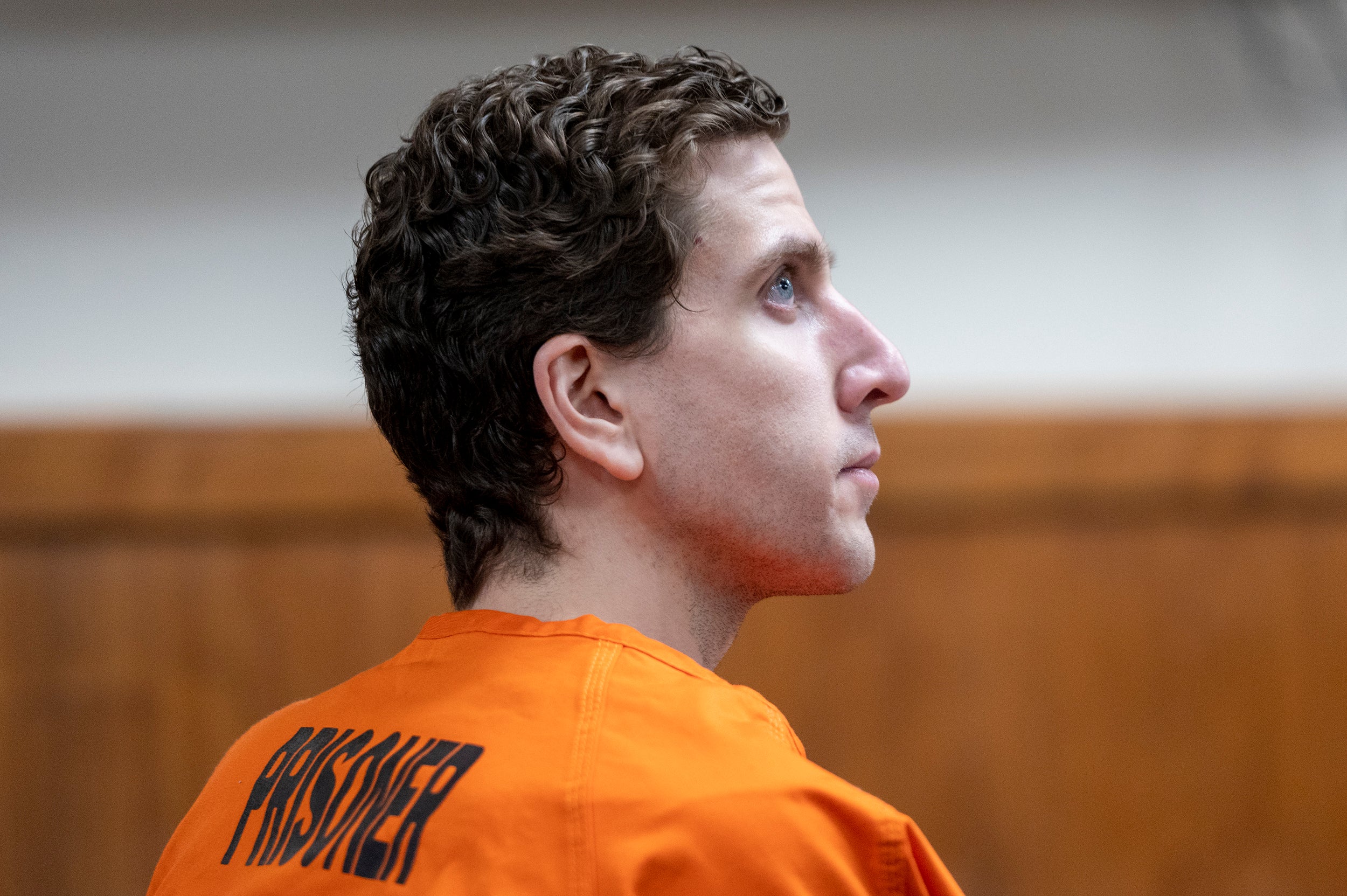 Bryan Kohberger, who is accused of killing four University of Idaho students in November 2022, listens during his arraignment hearing in Latah County District Court, May 22, 2023 in Moscow, Idaho