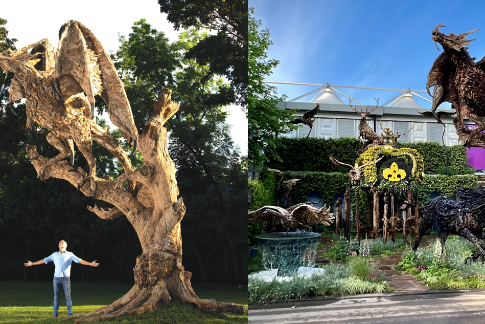 James is displaying his artwork at the Chelsea Flower Show (Jan Kirwin K. Chua/Les Stringer)