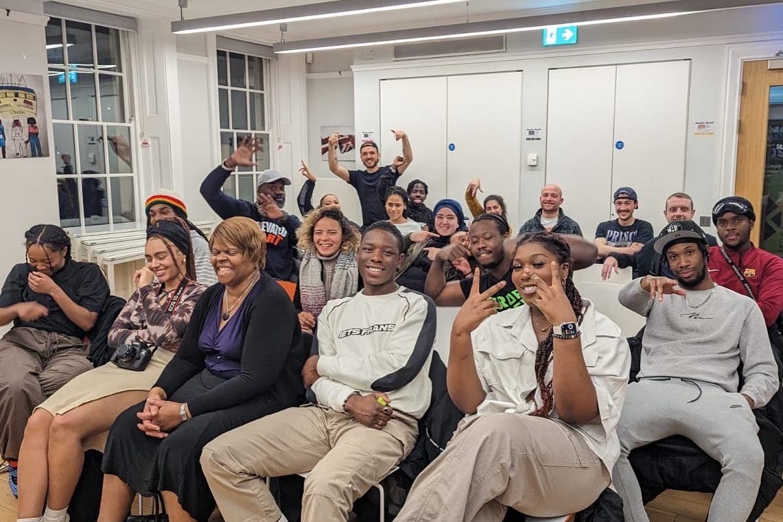 Image of the ‘Poets Corner’ a bi-weekly open mic event, run by the charity Poetic Unity, where young people can perform and practice their poetry skills. (Ryan J Matthews-Robinson/PA)