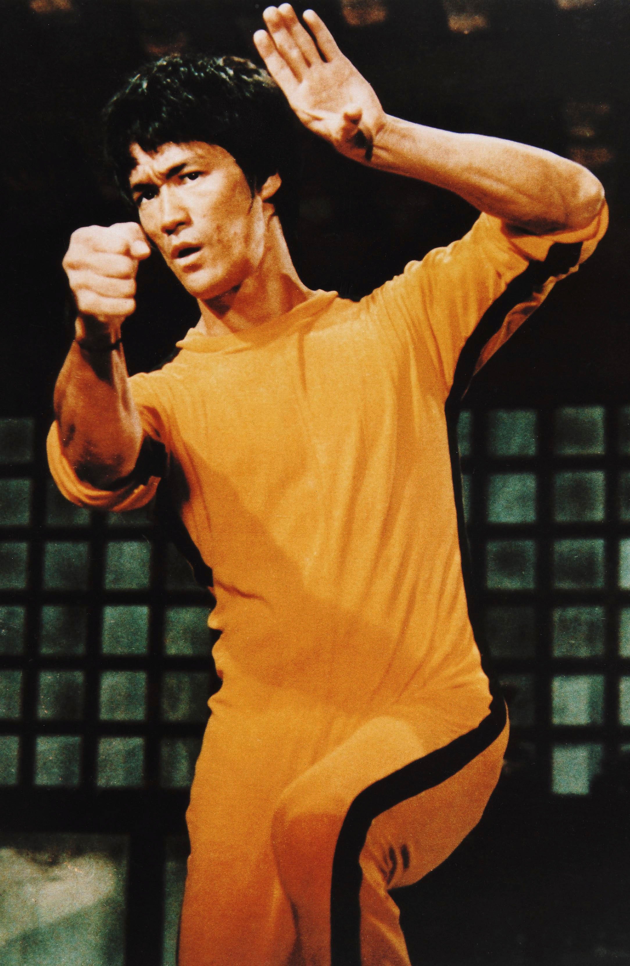 Bruce Lee sporting a yellow jumpsuit – later emulated in Quentin Tarantino’s ‘Kill Bill’ – in the ultimately unfinished film ‘Game of Death’