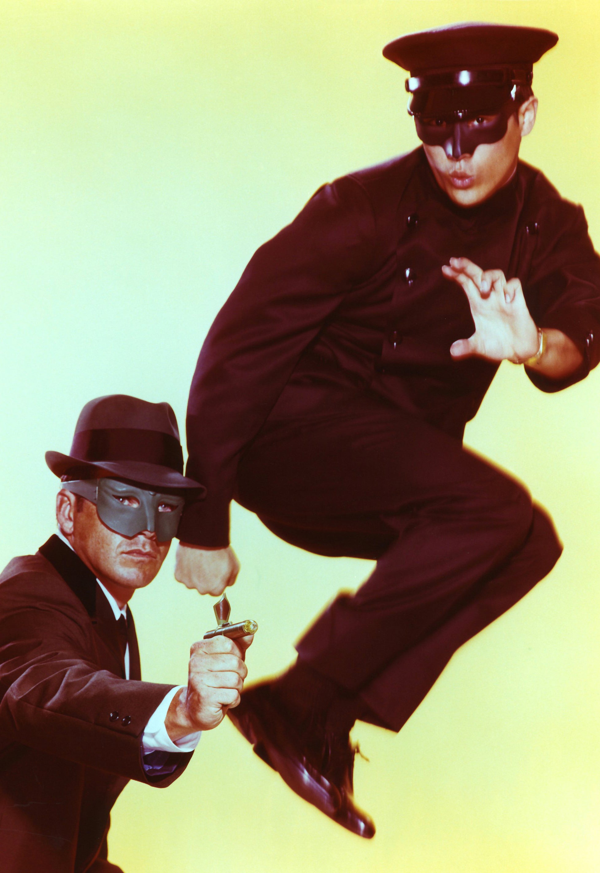 Lee as the high-action sidekick Kato (alongside actor Van Williams) in the Sixties TV series ‘The Green Hornet’