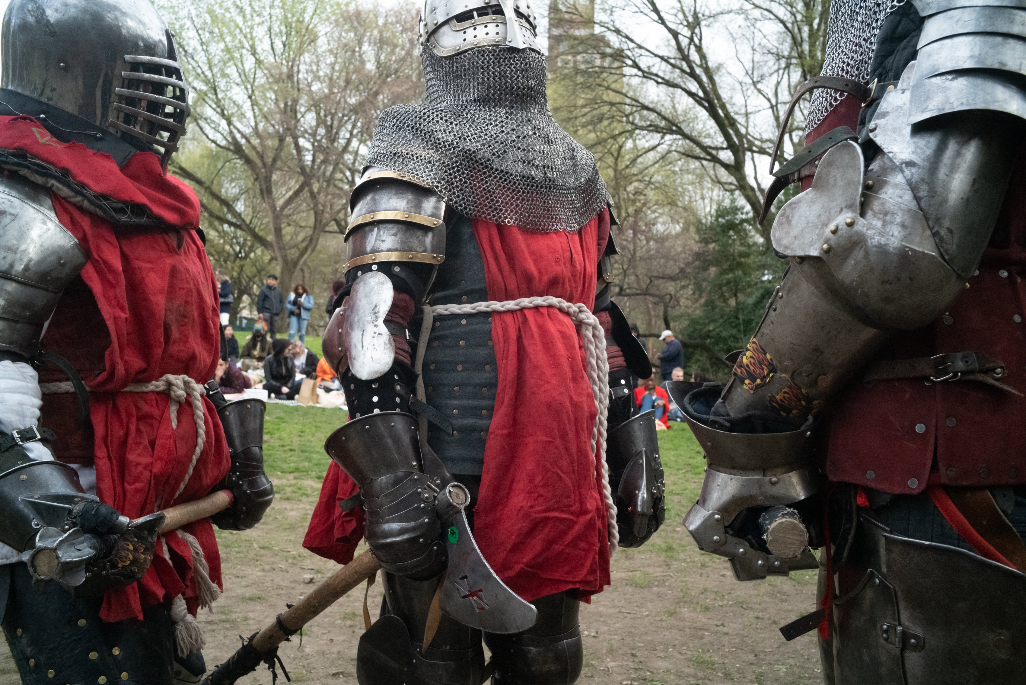 Players ready their plan during an event in New York’s Central Park